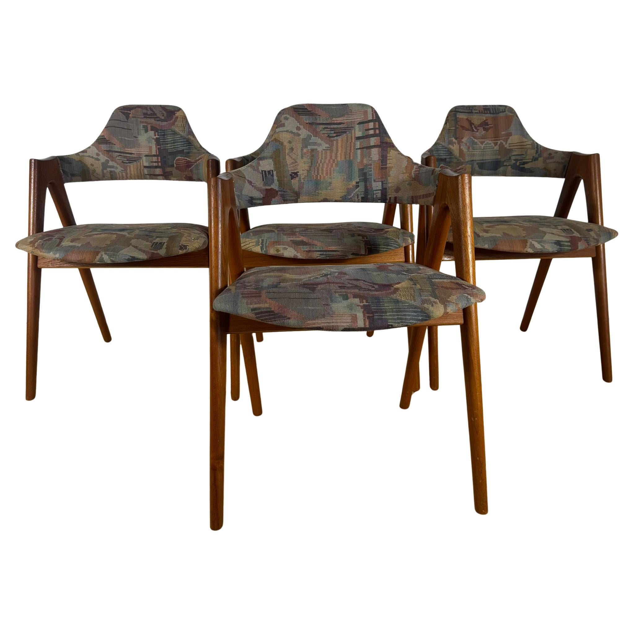 Set di 4 Sedie Compass di Kai Kristiansen – Design Danese Mid-Century For Sale