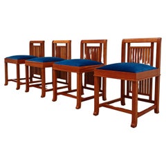 set of 4 Coonley chairs, Frank Lloyd Wright for Cassina 1989