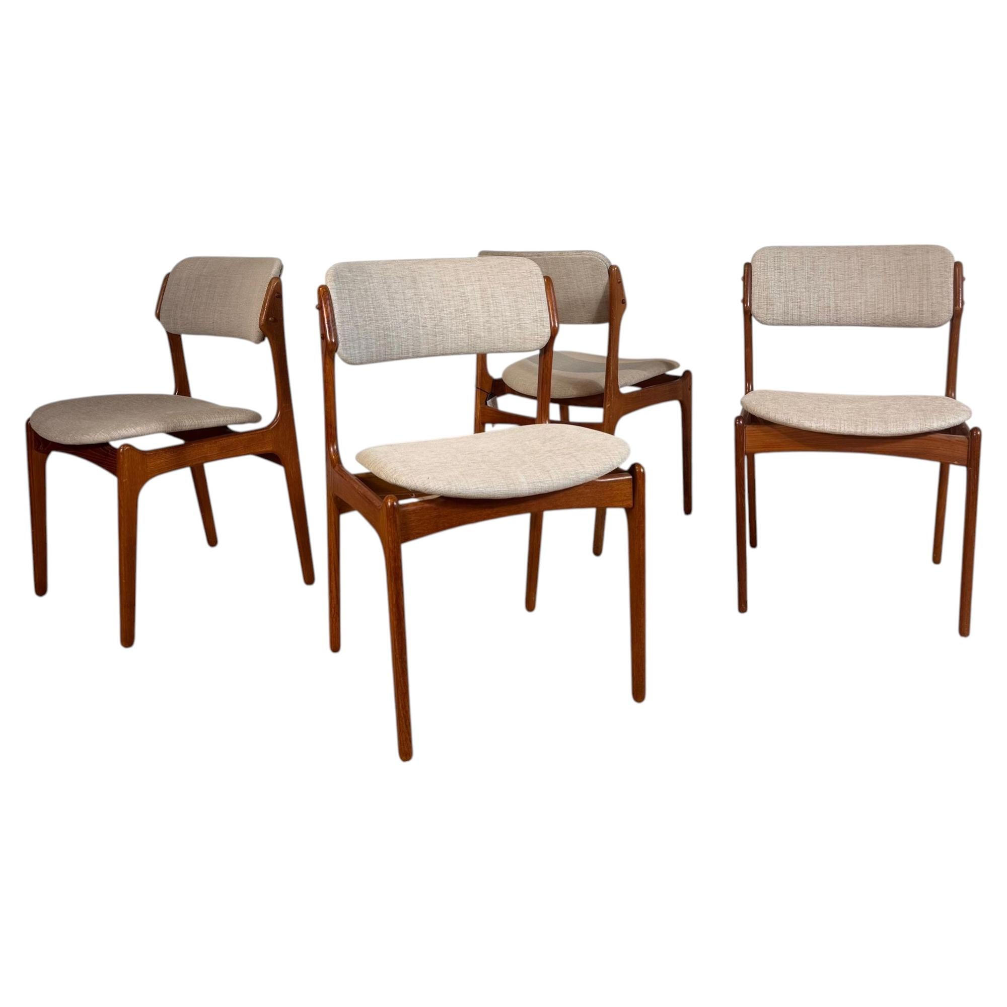Set di 4 sedie di Erik Buch in teak danese, anni ’60