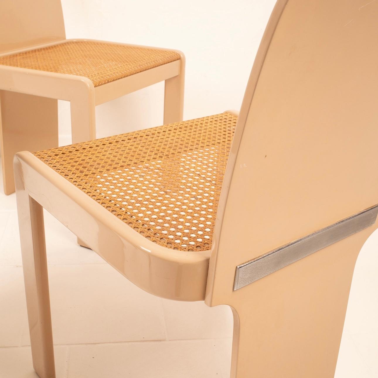 Italian Set of 4 Chairs by Pierluigi Molinari for Pozzi For Sale