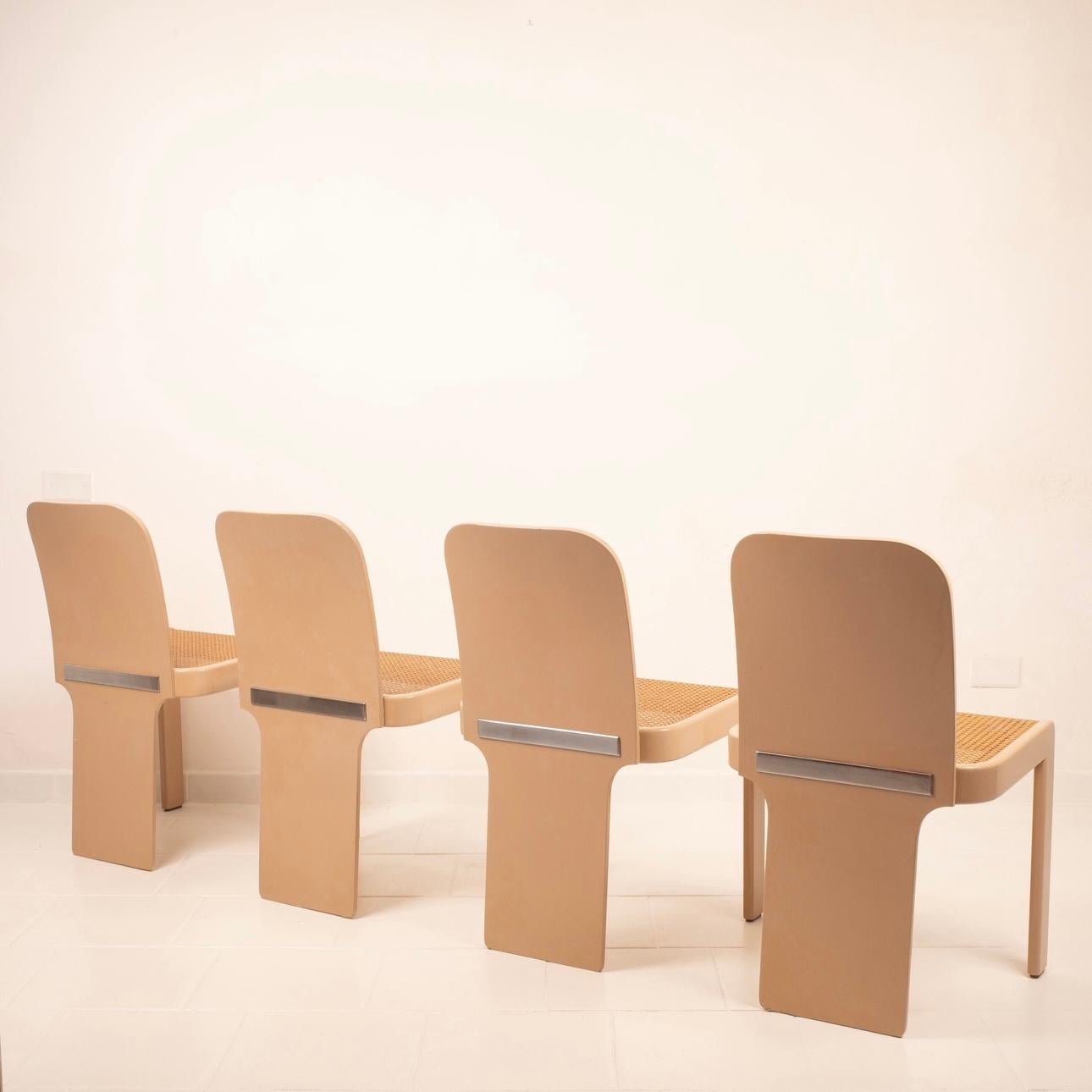 Set of 4 Chairs by Pierluigi Molinari for Pozzi For Sale 3