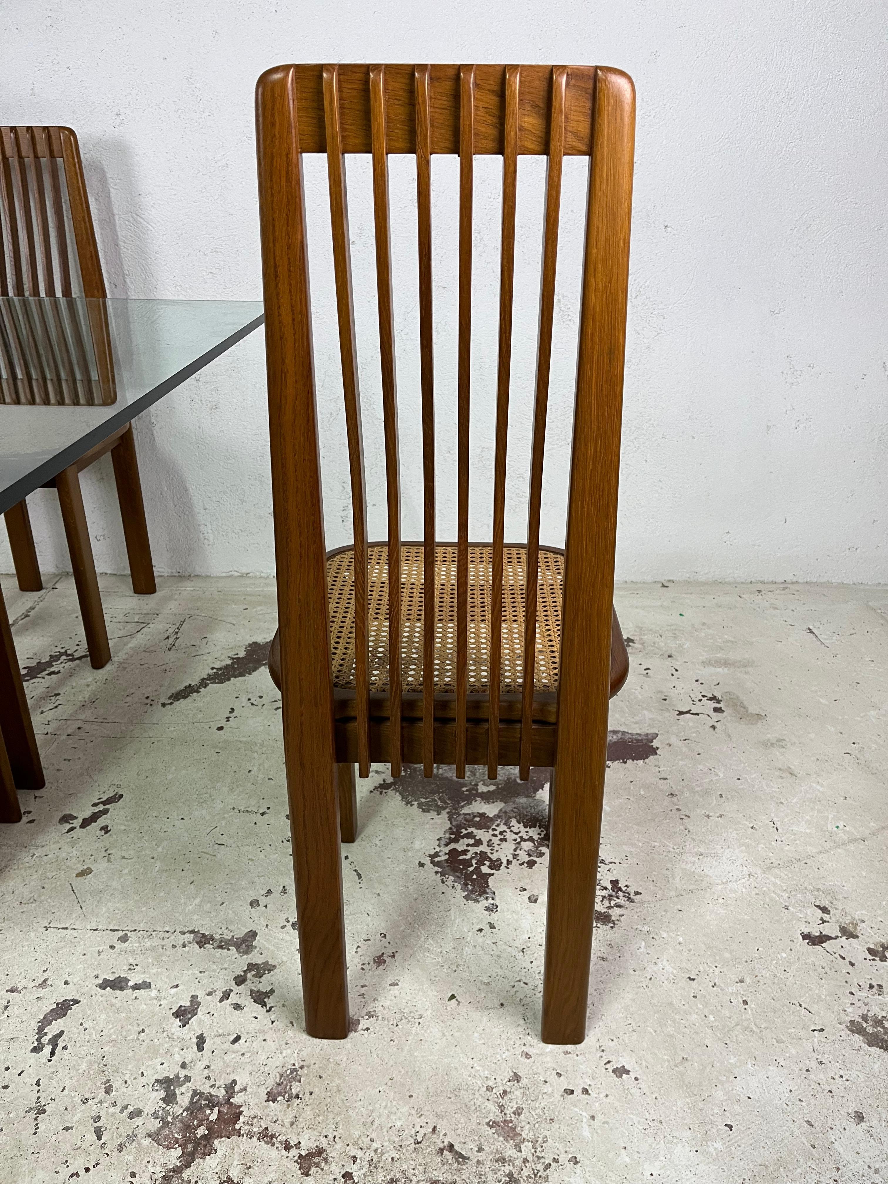 Late 20th Century Set of 4 maple wood chairs and table 1970s' For Sale