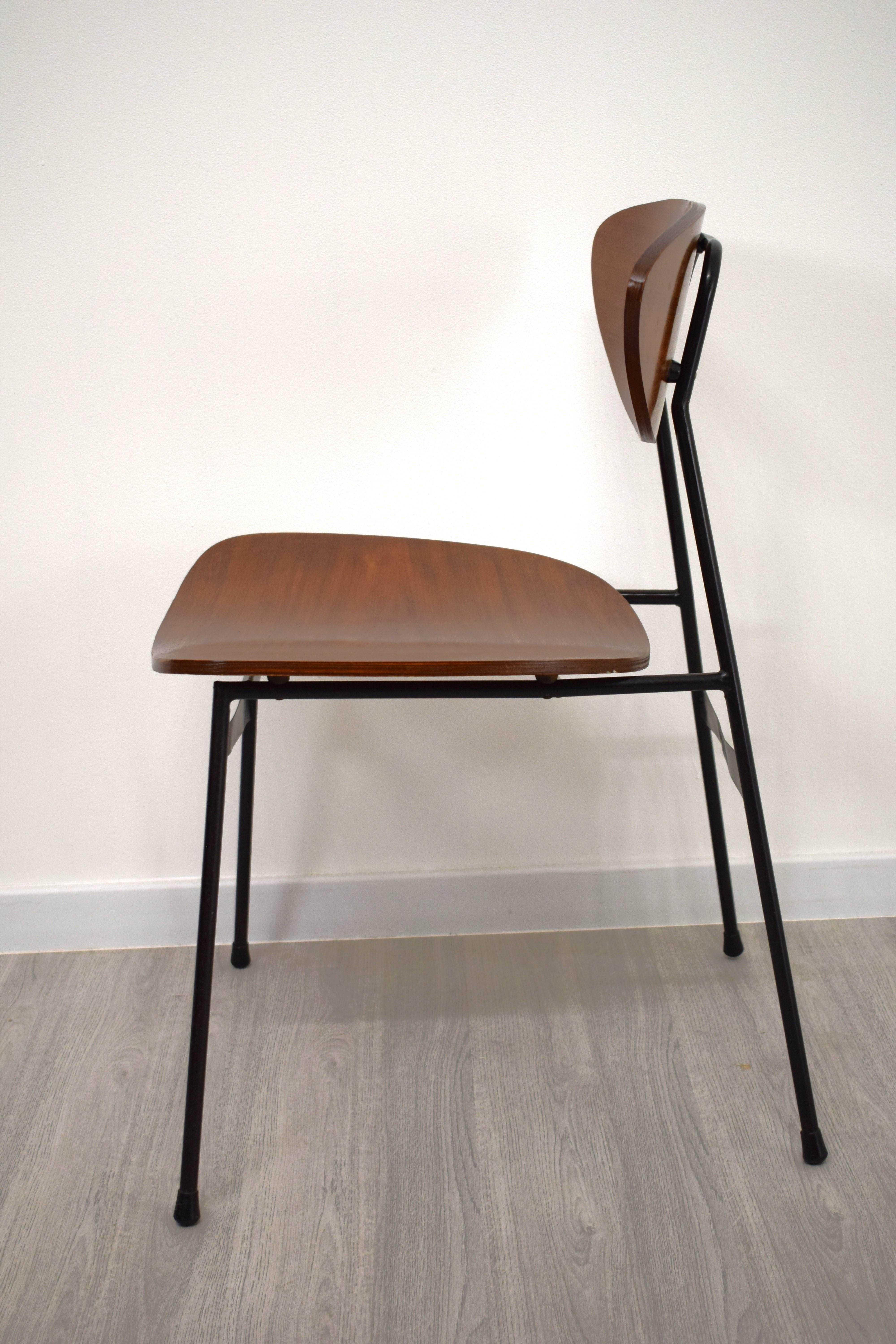 Set di 4 sedie- Ferro e legno curvato en vente 6