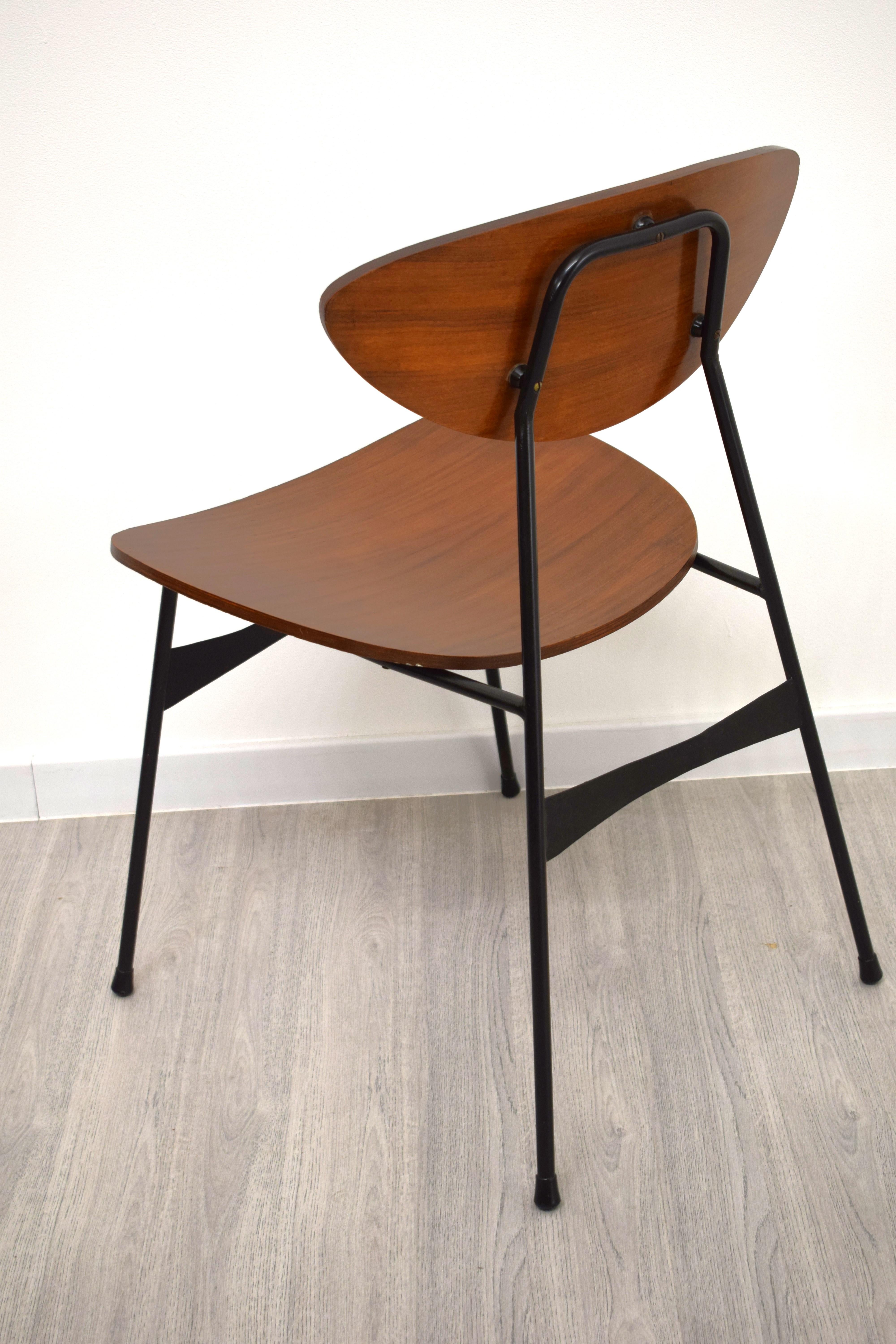 Set di 4 sedie- Ferro e legno curvato en vente 7