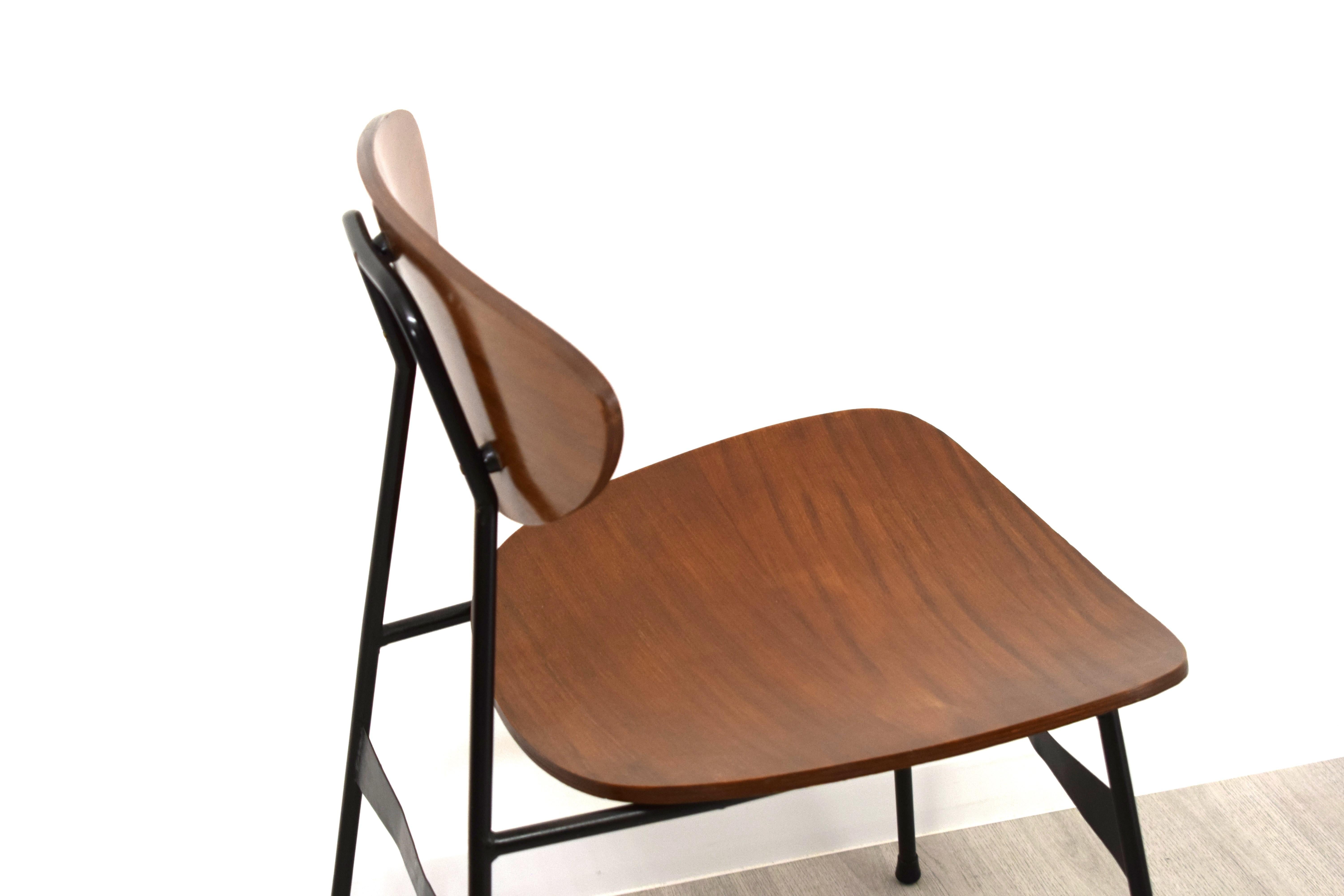 Set di 4 sedie- Ferro e legno curvato en vente 9