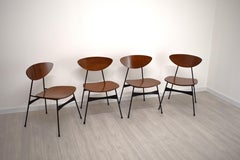Set di 4 sedie- Ferro e legno curvato