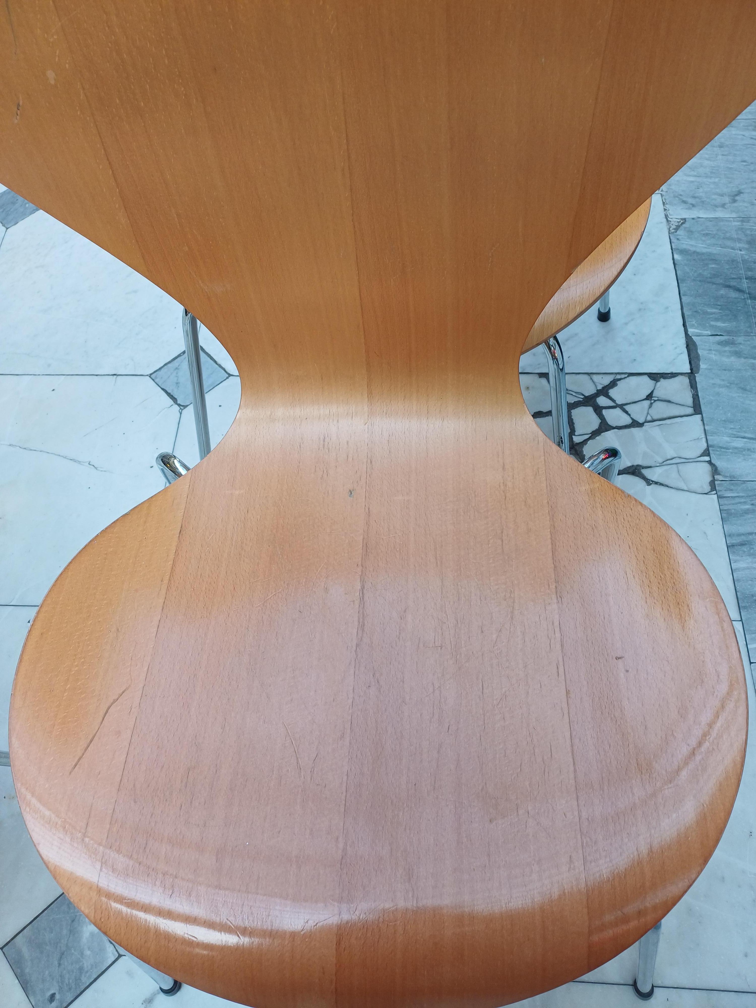 Set di (4) sedie in legno Serie 7 designer Arne Jacobsen per Fritz Hansen 1992 2