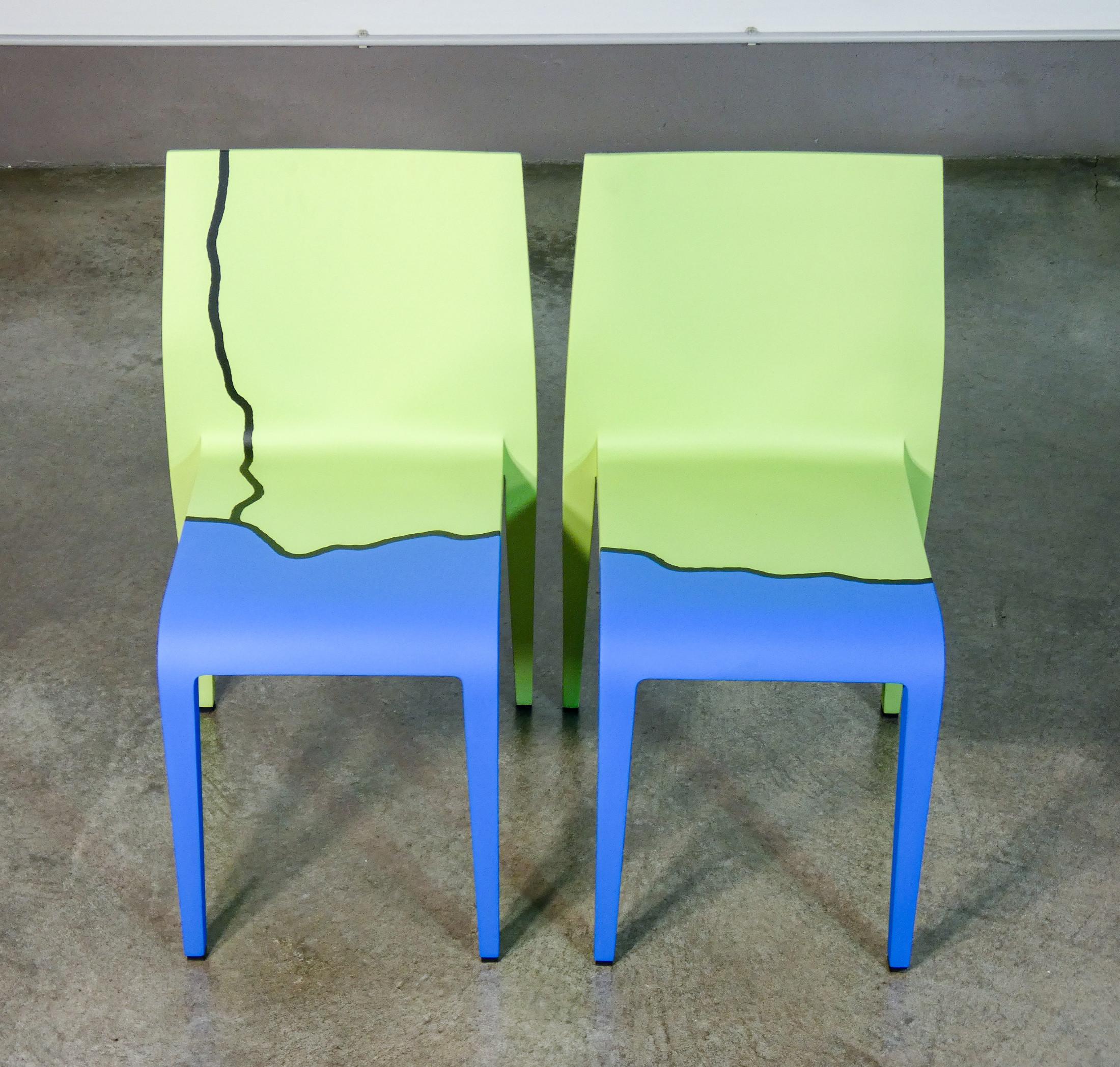 Set von 4 sedie Laleggera, Teil dell'opera „Mezzoterra Mezzomare“ von PISTOLETTO im Zustand „Gut“ im Angebot in Torino, IT