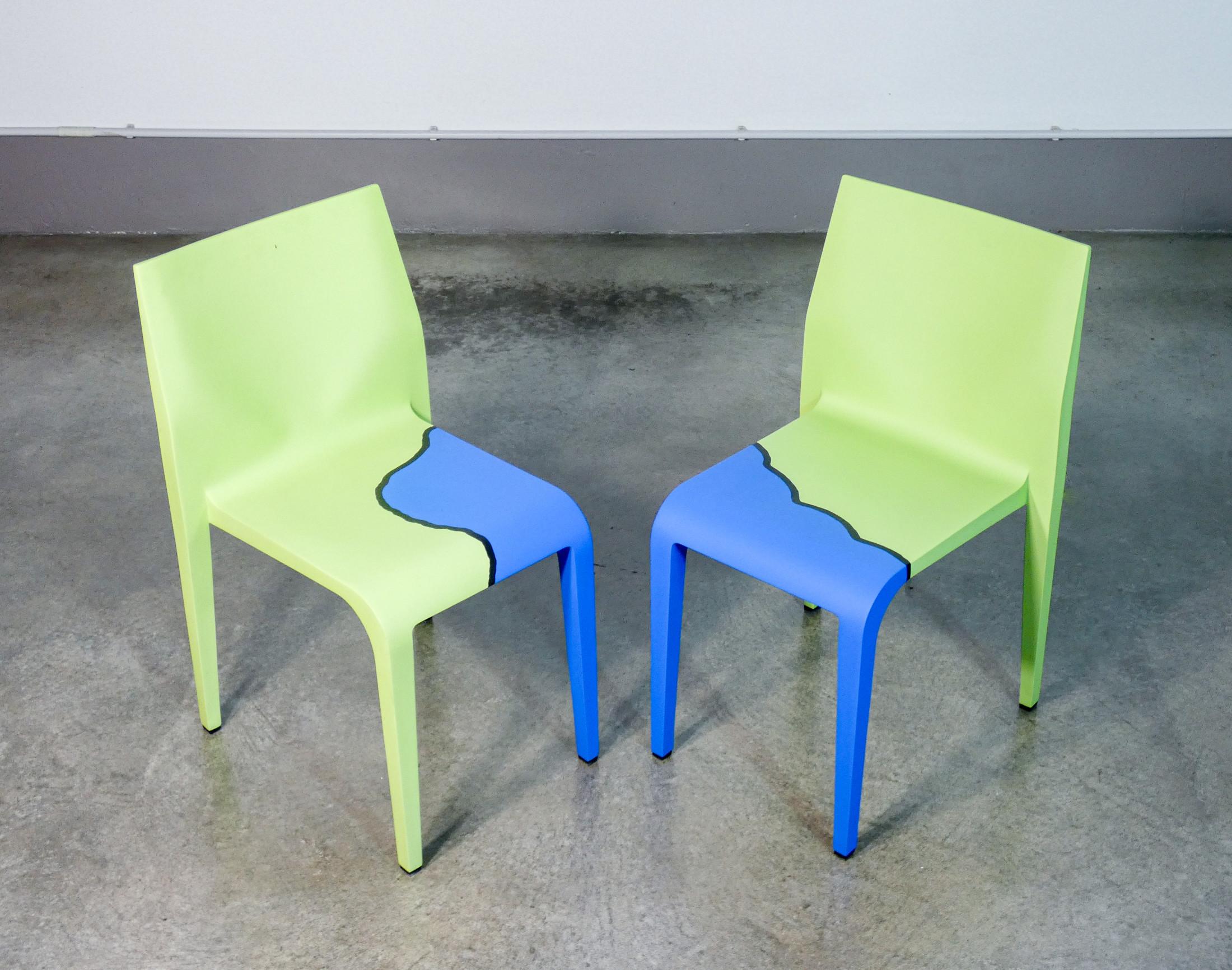 Set von 4 sedie Laleggera, Teil dell'opera „Mezzoterra Mezzomare“ von PISTOLETTO im Angebot 1