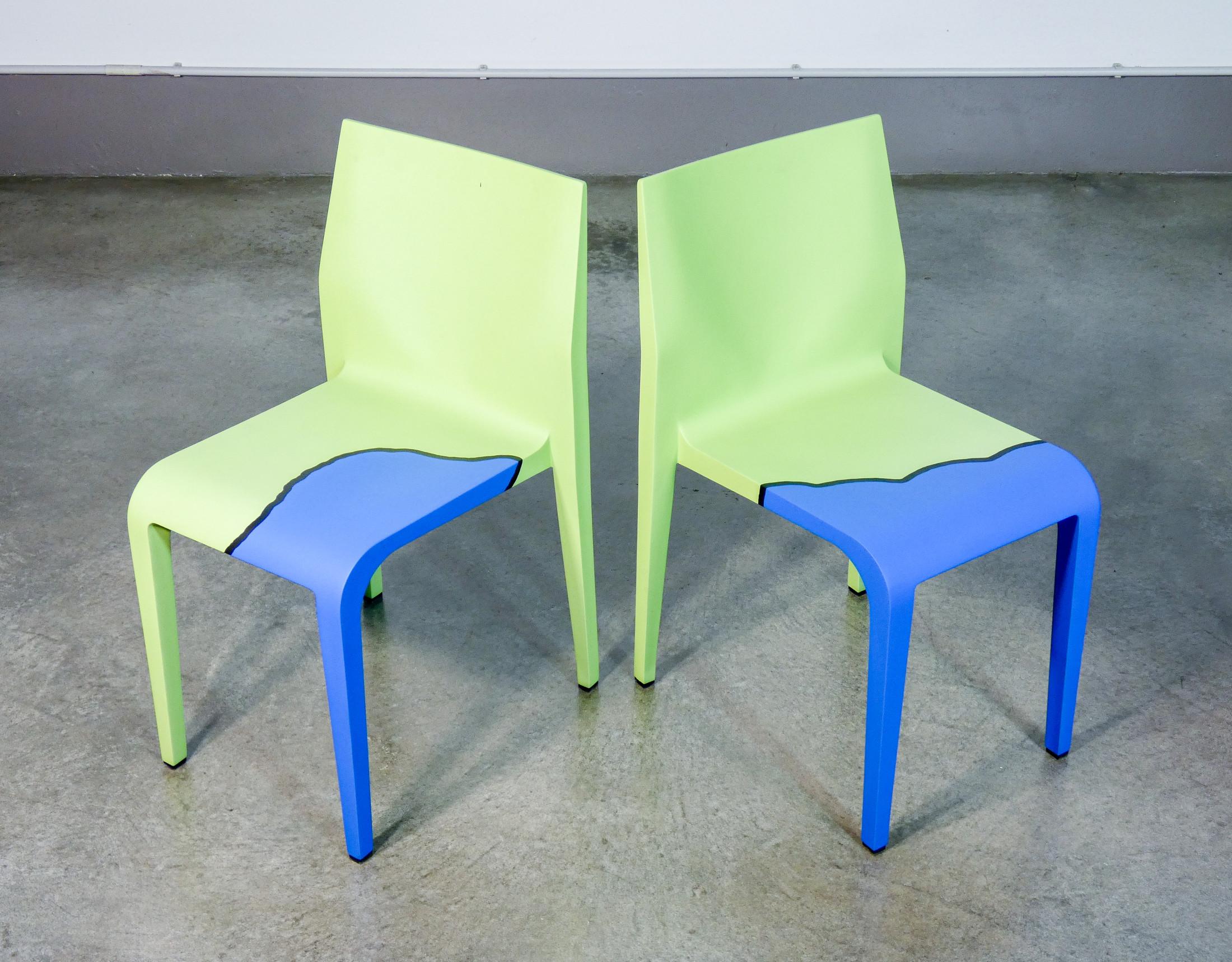Set von 4 sedie Laleggera, Teil dell'opera „Mezzoterra Mezzomare“ von PISTOLETTO im Angebot 2