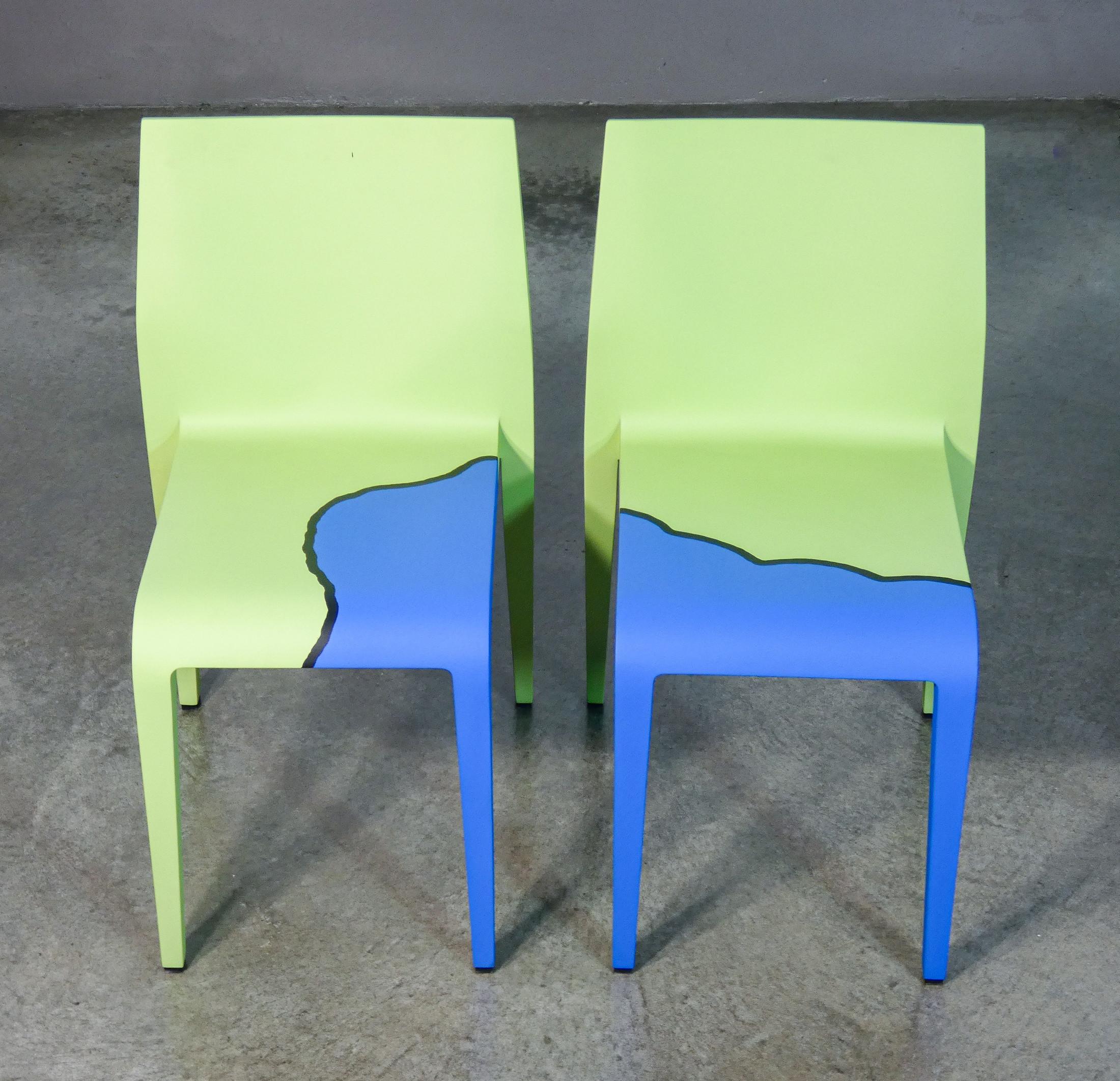 Set von 4 sedie Laleggera, Teil dell'opera „Mezzoterra Mezzomare“ von PISTOLETTO im Angebot 3