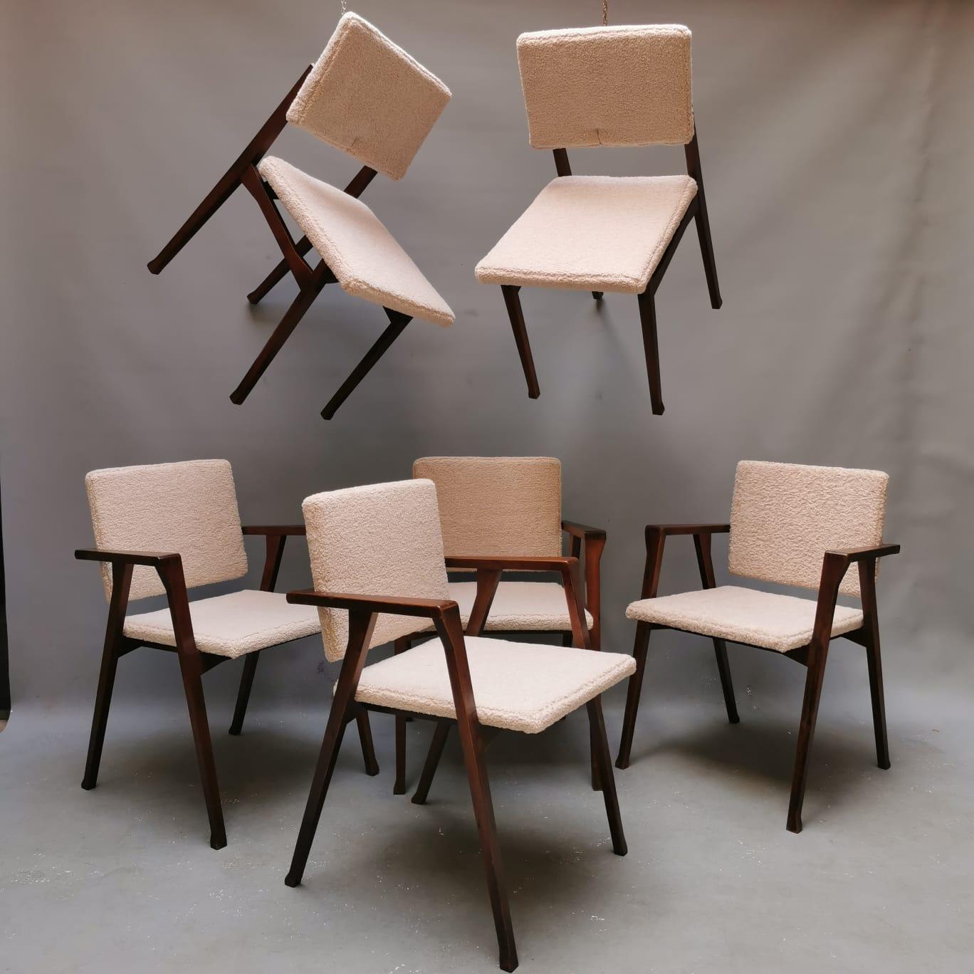 Italian Set of 4 Luisa Chair e 2 Luisella Chair, Franco Albini, Poggi 