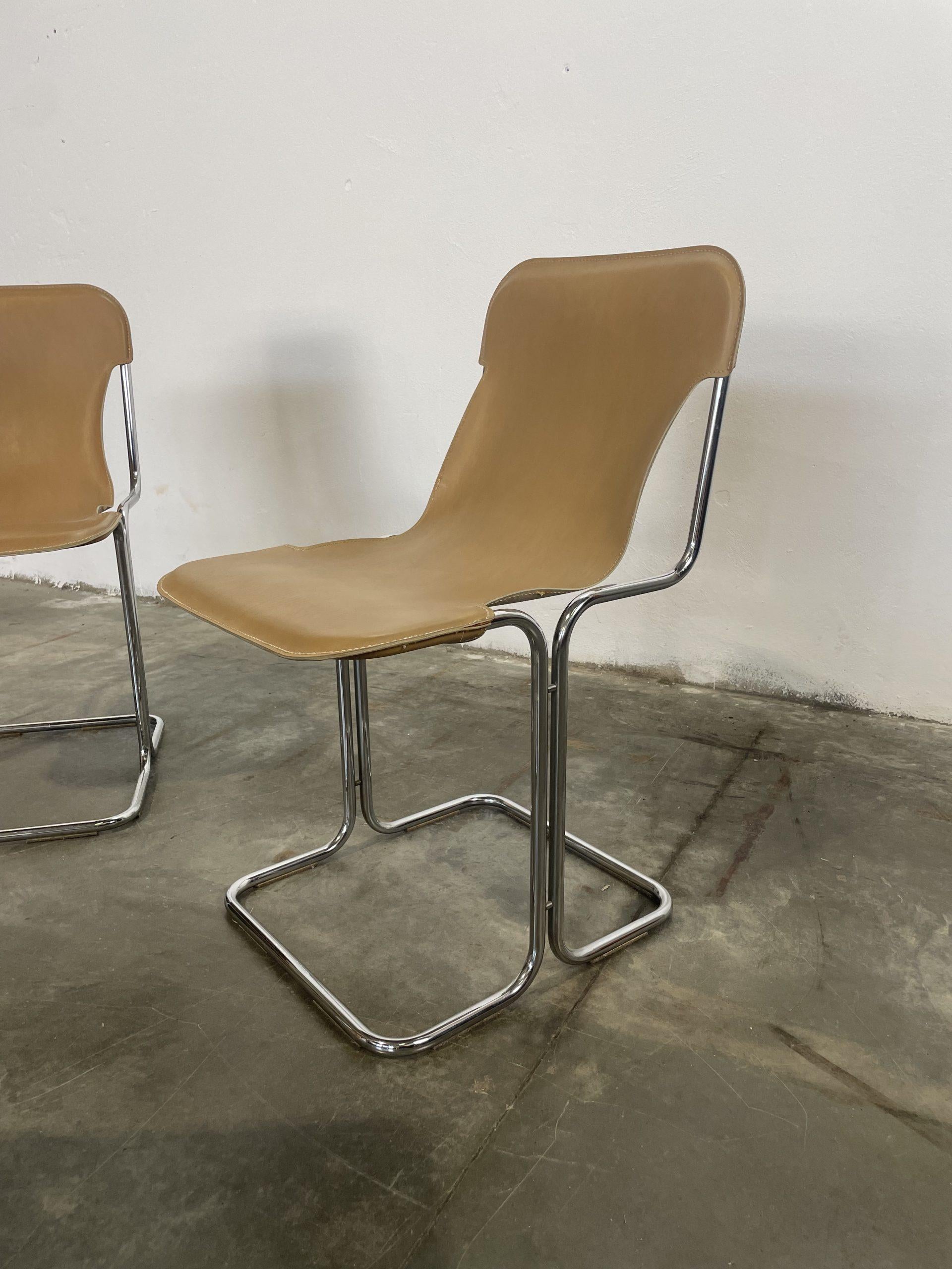 Late 20th Century Set Di 4 Sedie modello Calla di Antonio Ari Colombo per Arflex in pelle For Sale