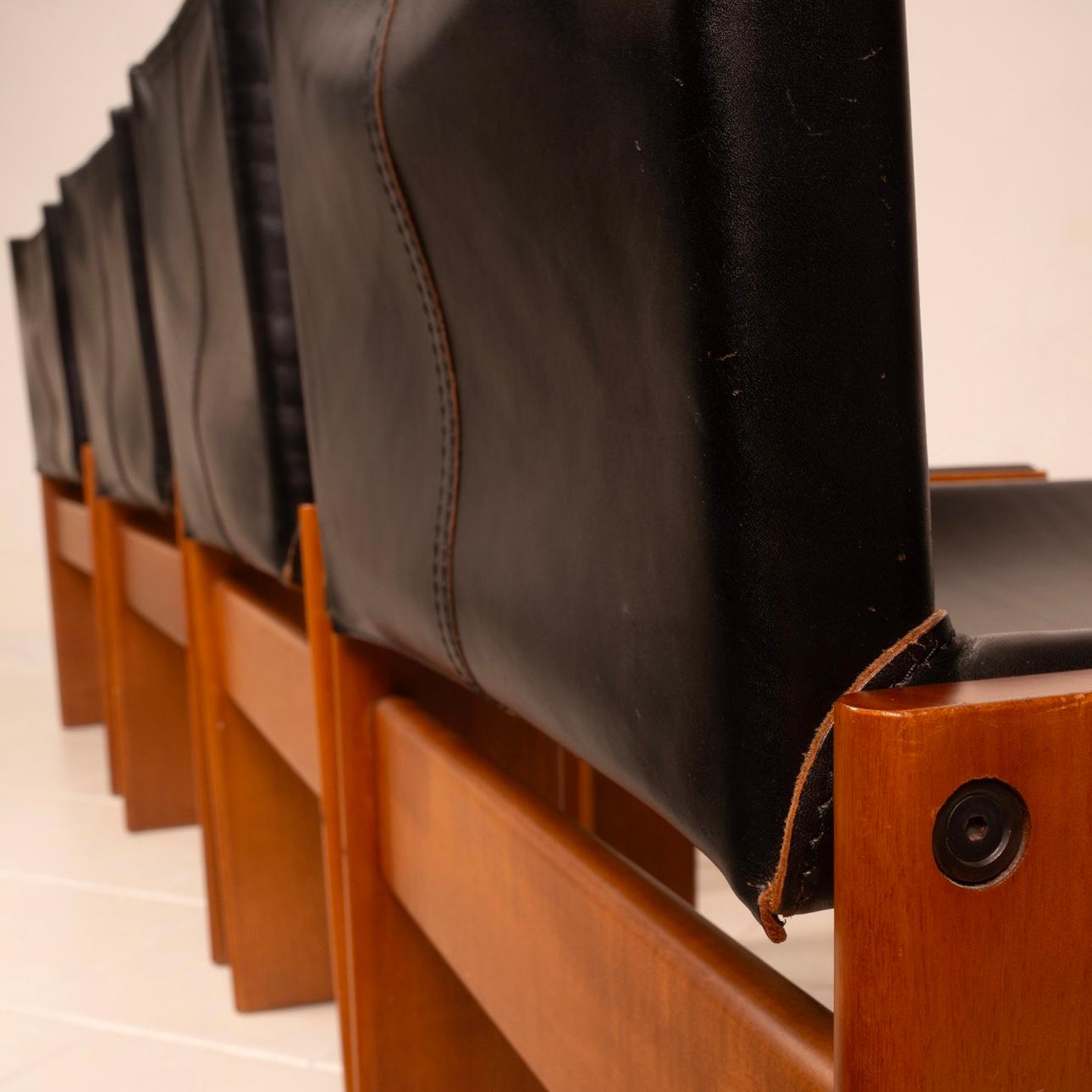 Set of Four Monk Chairs by Afra & Tobia Scarpa for Molteni, 1973 in vendita 9