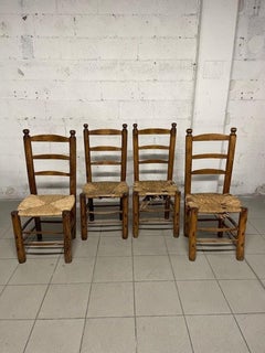 Juego de 4 sillas estilo Charles Dudouyt, Francia, años 50