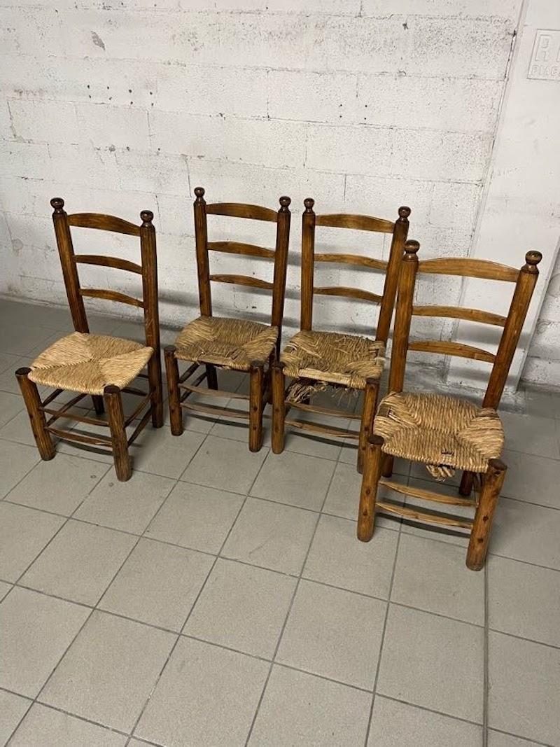 Satz von 4 Stühlen im Stil von Charles Dudouyt, Frankreich, 1950er Jahre (Italian) im Angebot