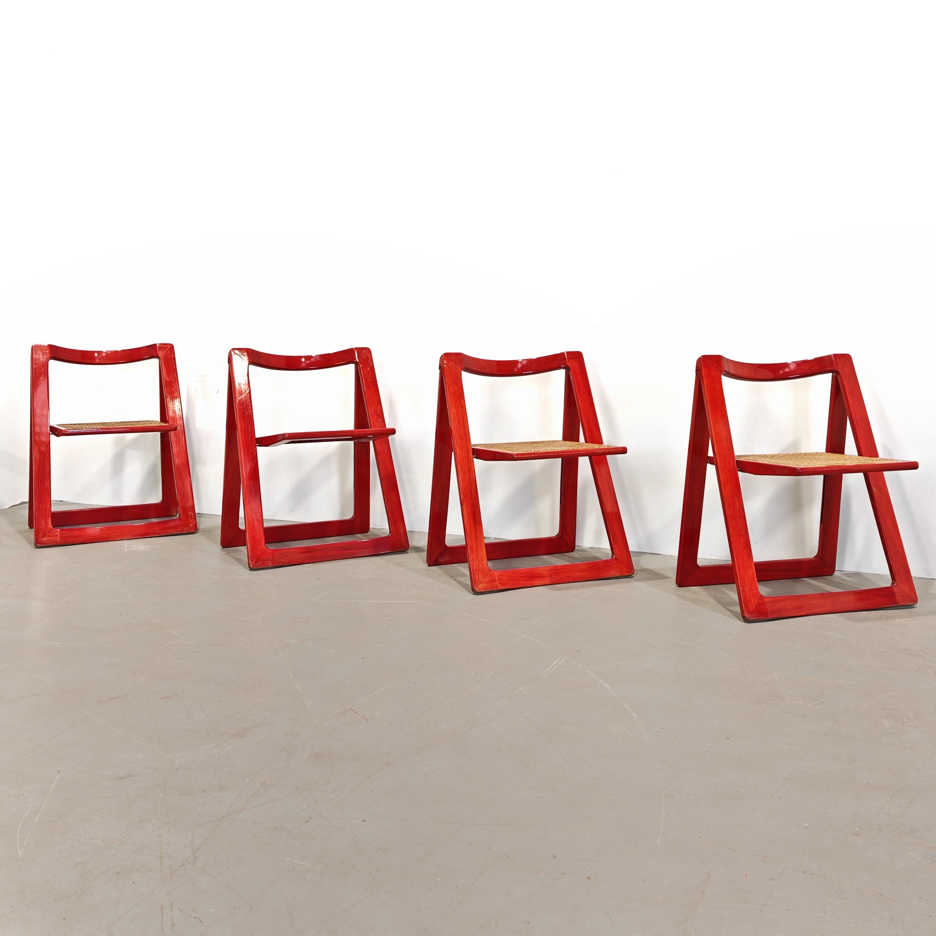 Italian Set of 4 Folding Chairs 