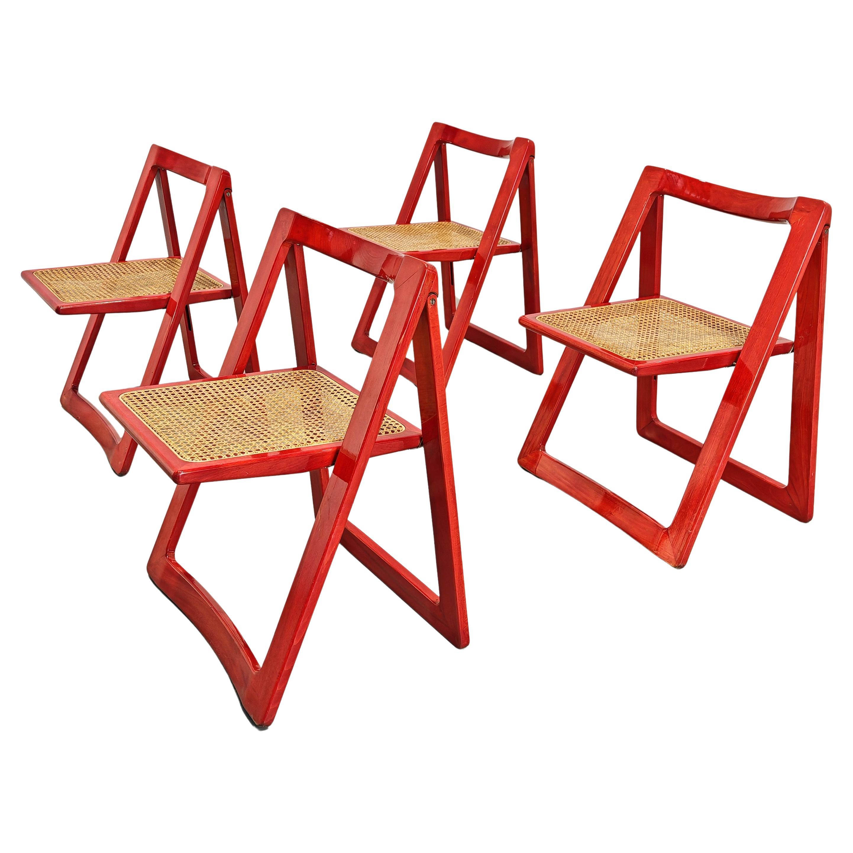 Set of 4 Folding Chairs "Trieste" by A. Jacober and P. D'Aniello - Bazzani 1960