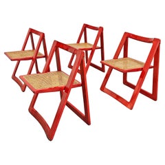 Juego de 4 sillas plegables "Trieste" de A. Jacober y P. D'Aniello - Bazzani 1960