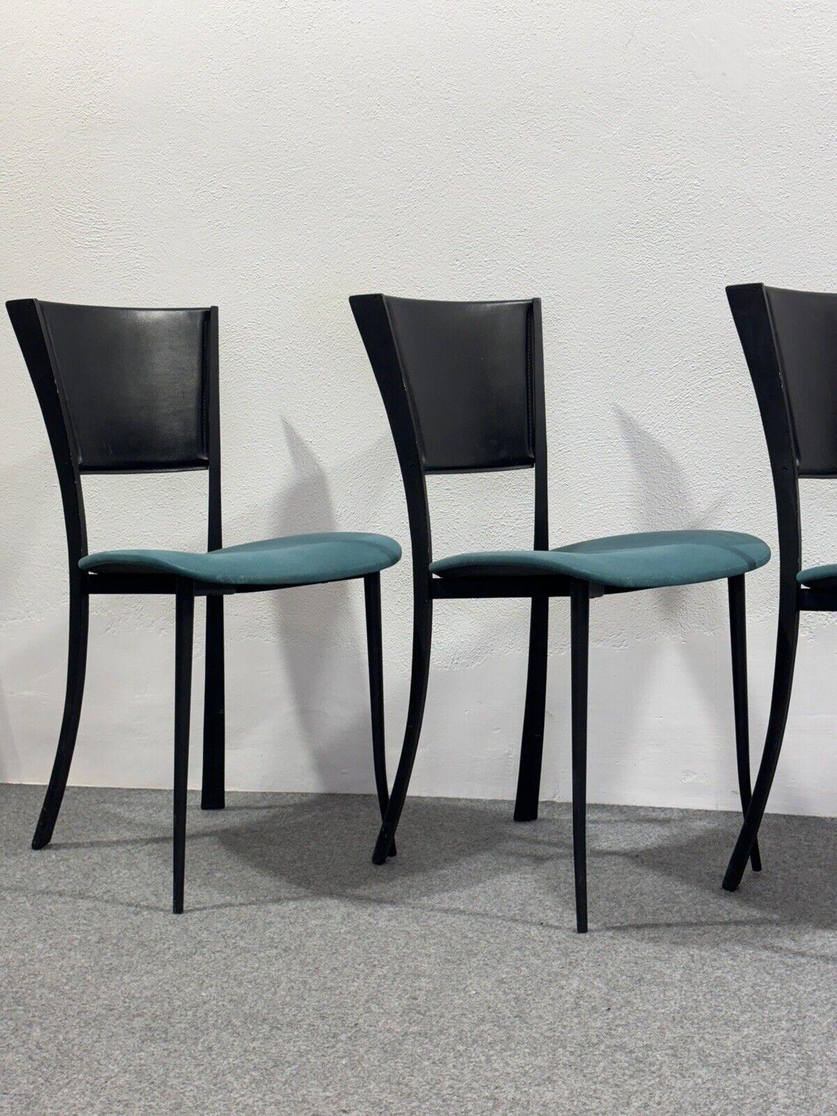 Metal Set Of 4 Postmodern Chairs Modern Design For Sale