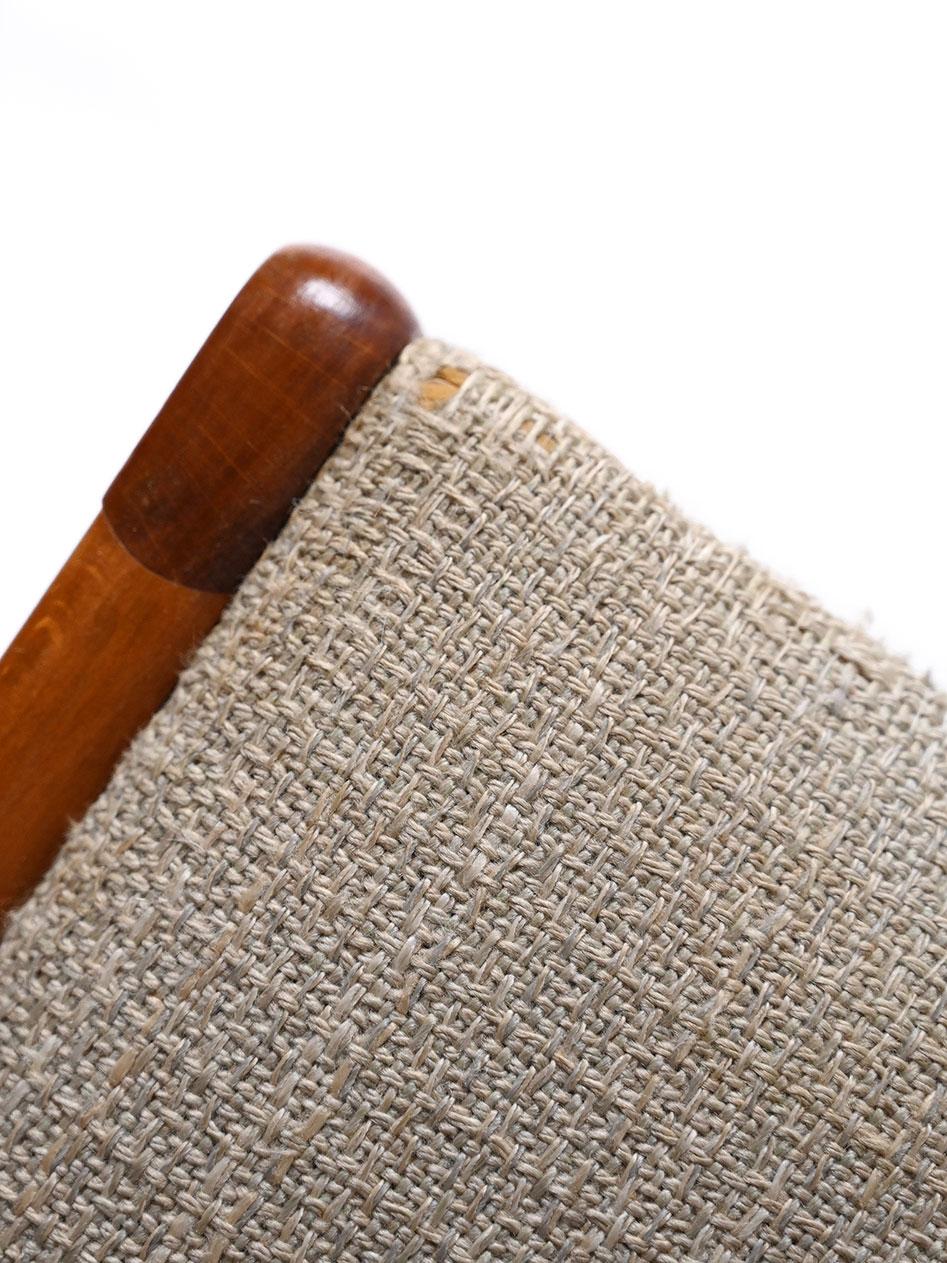 Teak Set di 4 sedie scandinave anni 60 in teak con tappezzeria beige in vendita