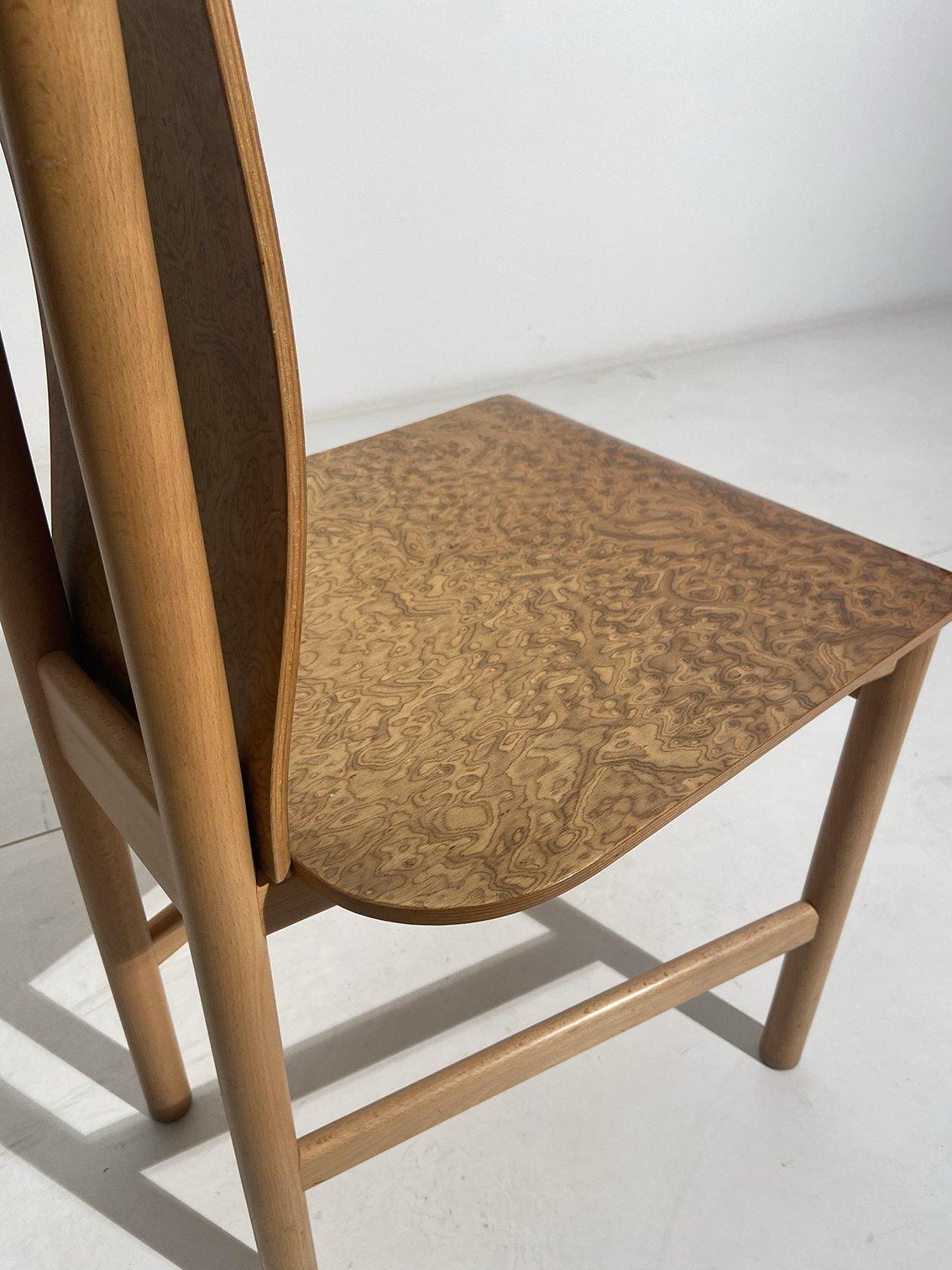 Legno Set di 4 sedie Vela di Enzo Mari prodotte da Driade nel 1977 in vendita