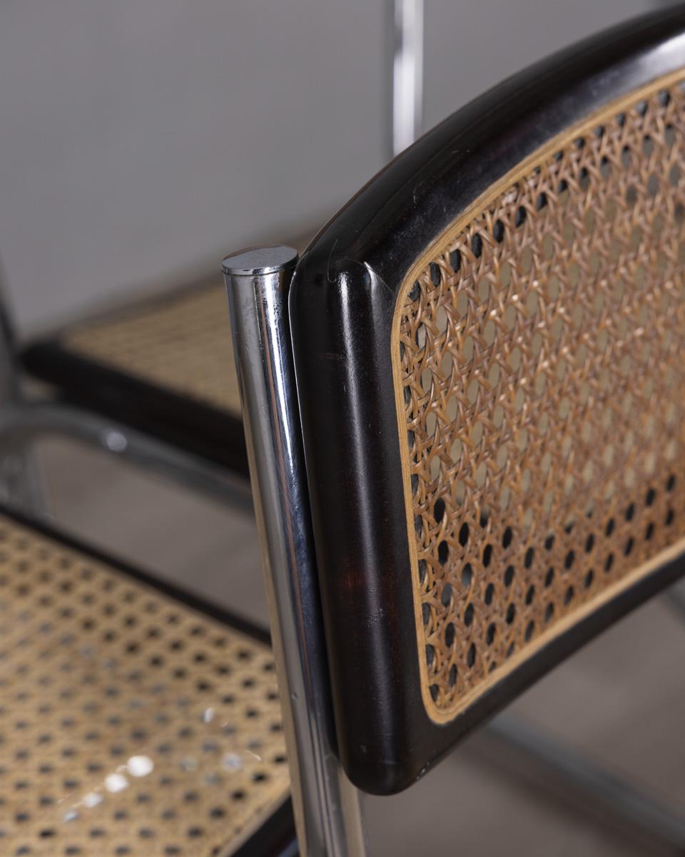 Ensemble de 4 chaises en métal et en paille de Vienne de style italien des années 1960 Bon état - En vente à None, IT