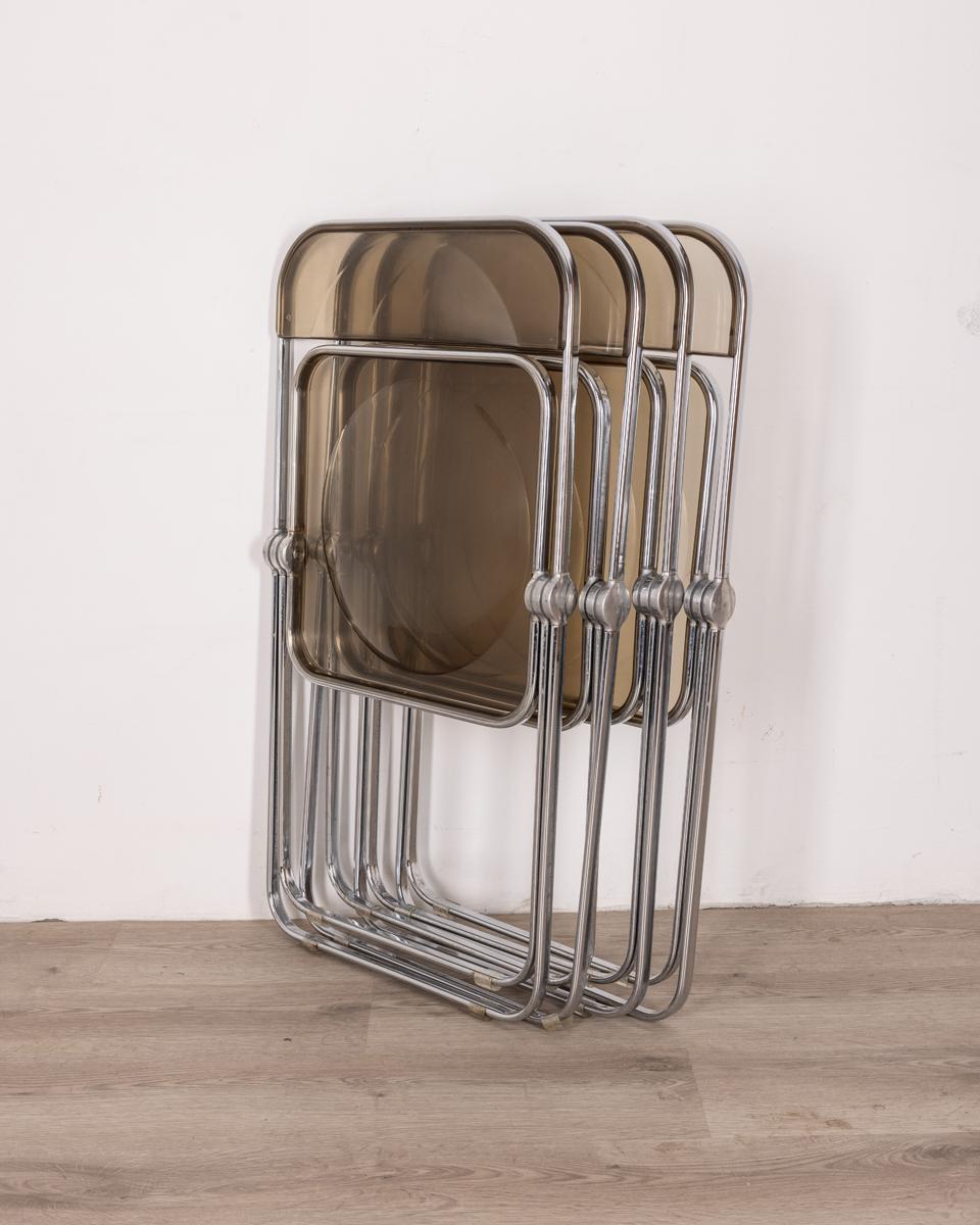 set of 4 chairs vintage 60s mod. Plia design G. Piretti for Anonima Castelli 3