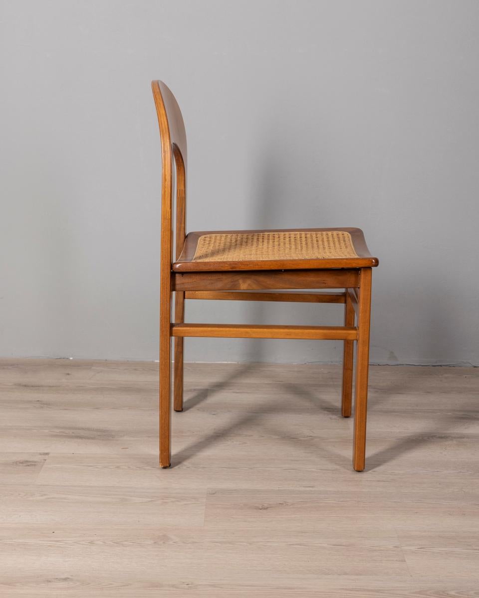 Straw Set di 4 sedie vintage anni 70 modello Arcadia design A. Caraceni per Tagliabue For Sale