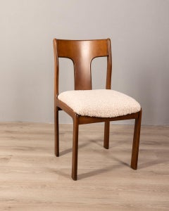 Set of 4 vintage 70's chairs white fabric Italian design