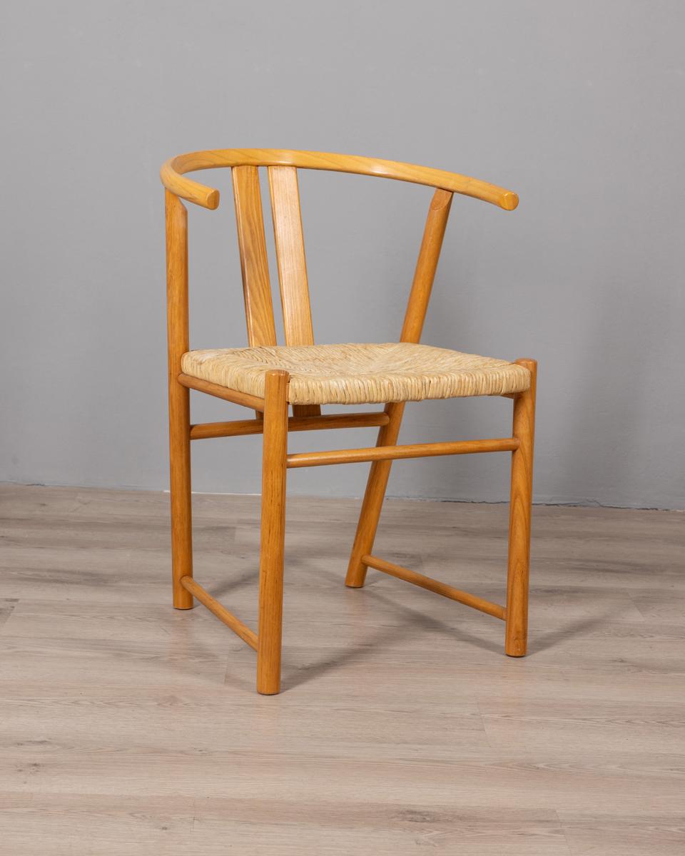 Scandinavo moderno Set di 4 sedie vintage anni 80 in legno di Rovere design Danese in vendita