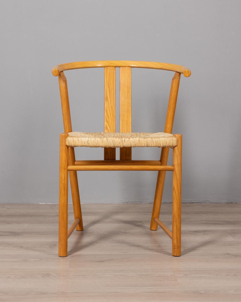 Danish Set di 4 sedie vintage anni 80 in legno di Rovere design Danese in vendita