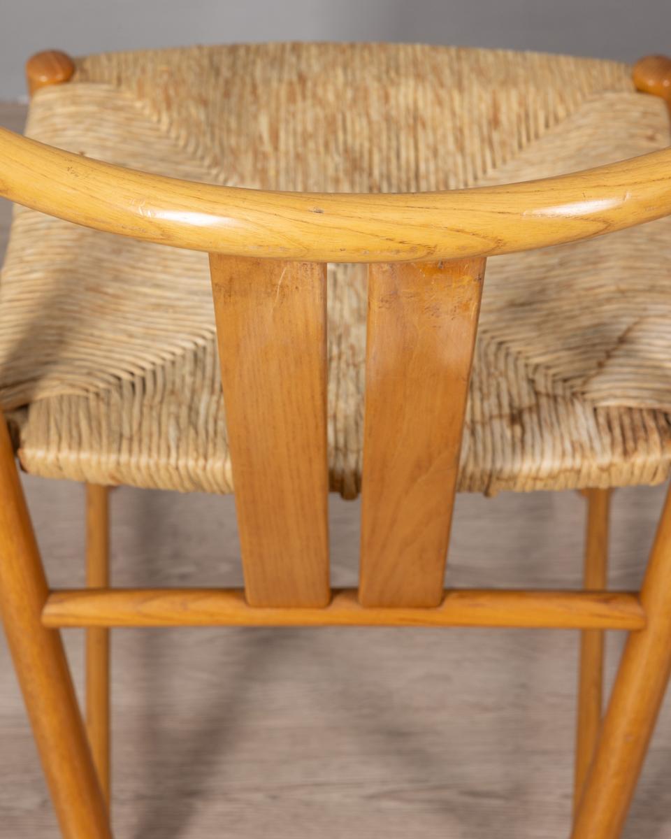 Set di 4 sedie vintage anni 80 in legno di Rovere design Danese in vendita 2