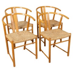 Ensemble de 4 chaises en chêne vintage des années 80 Danese design