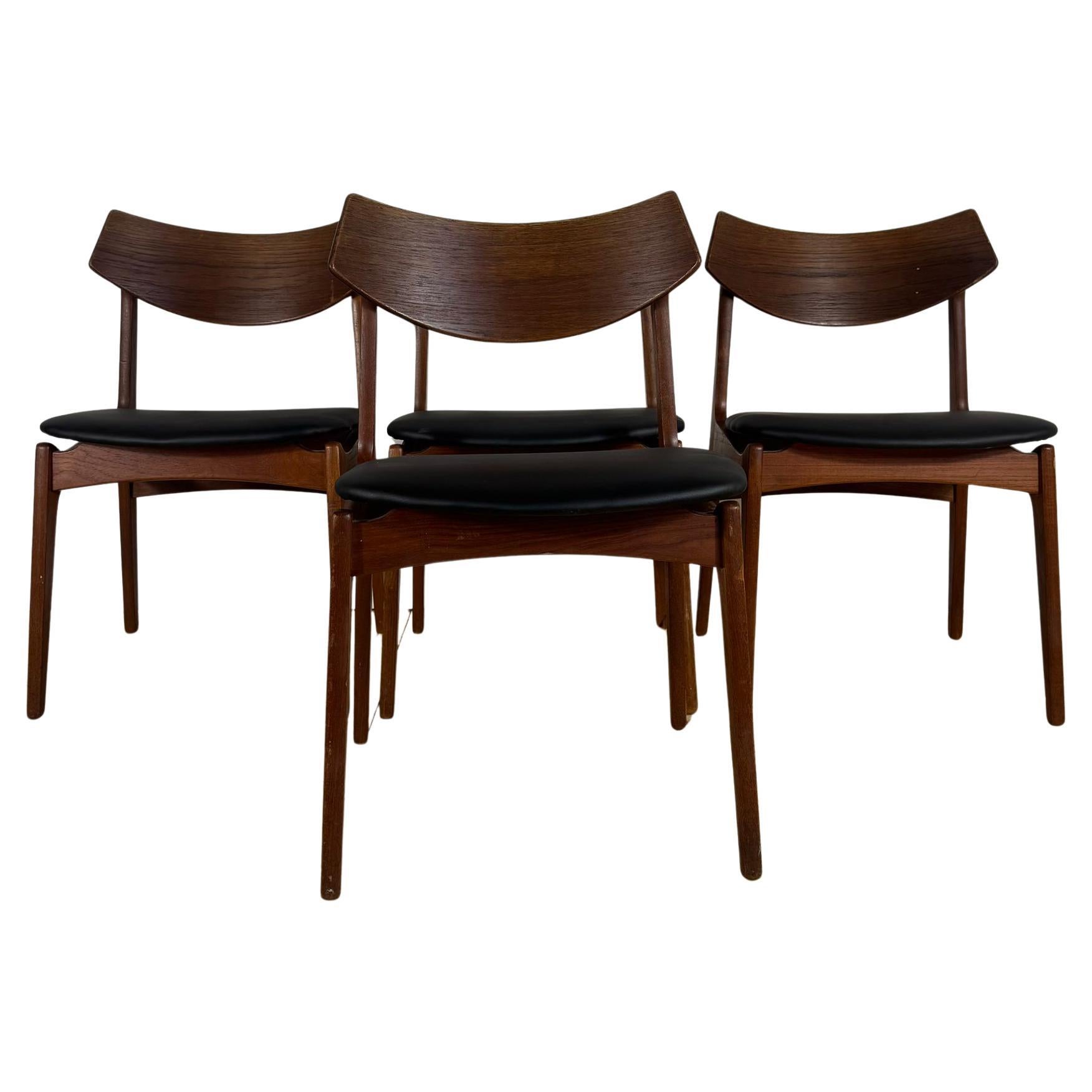 Set di 4 Sedie Vintage in Teak – Funder-Schmidt 
Madsen (Anni 
60) in vendita