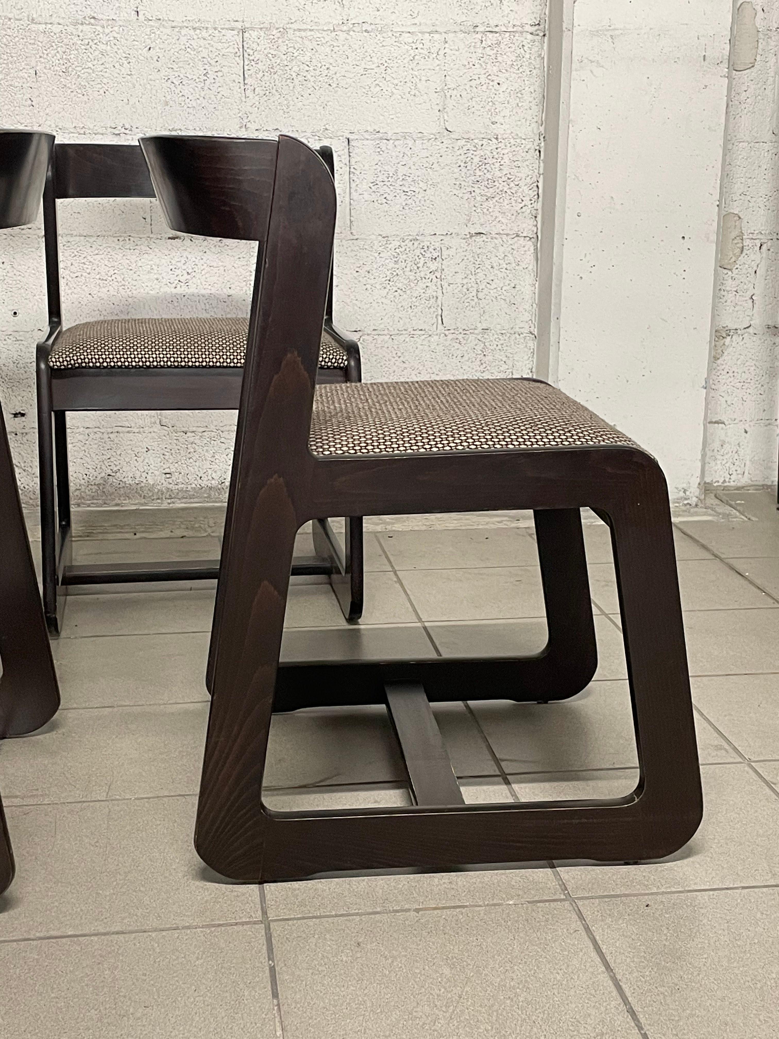 Set di 4 sedie nello stile di Willy Rizzo per Mario Sabot, Italia, anni '70 For Sale 4