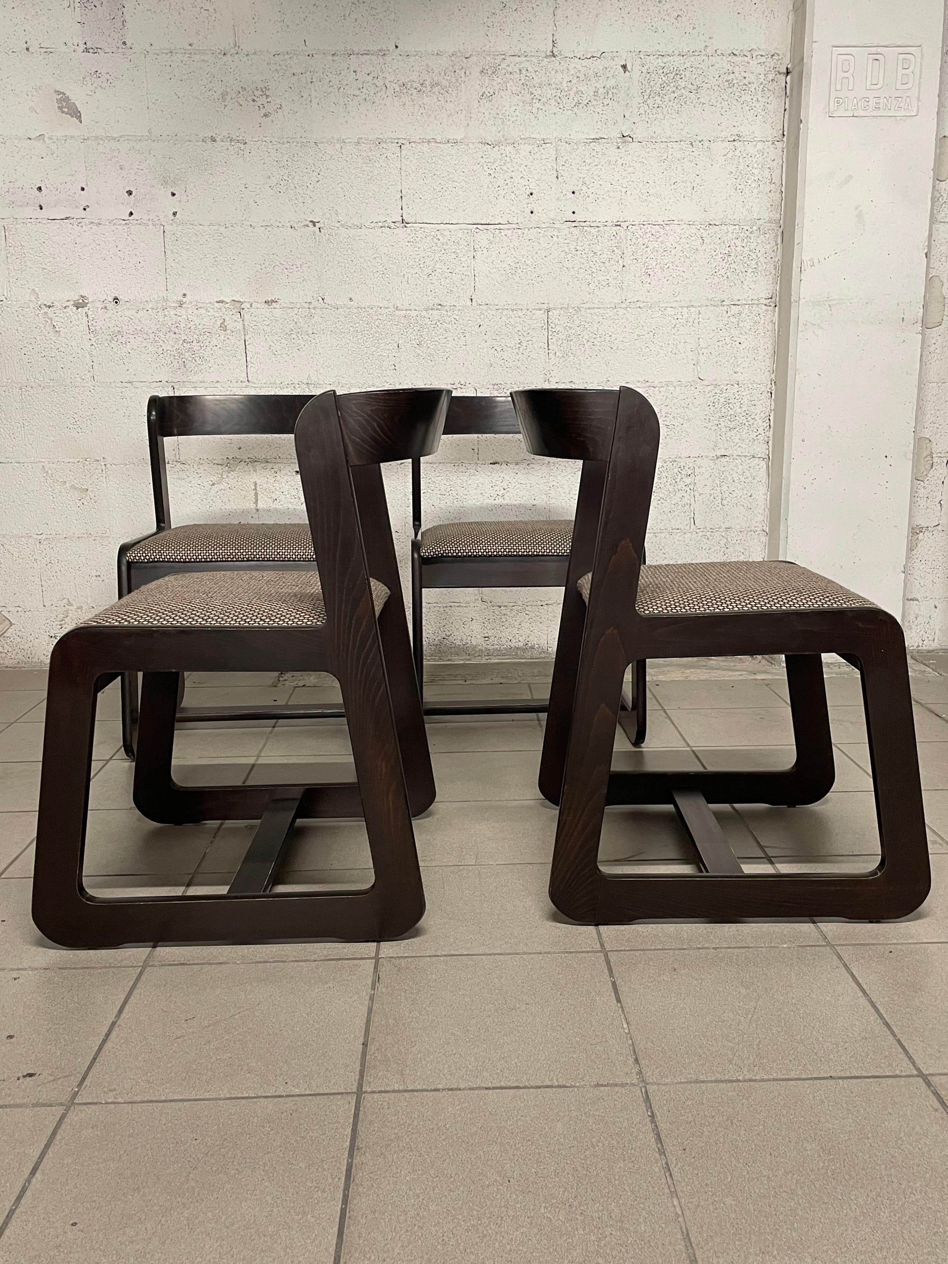 Set di 4 sedie nello stile di Willy Rizzo per Mario Sabot, Italia, anni '70 For Sale 6