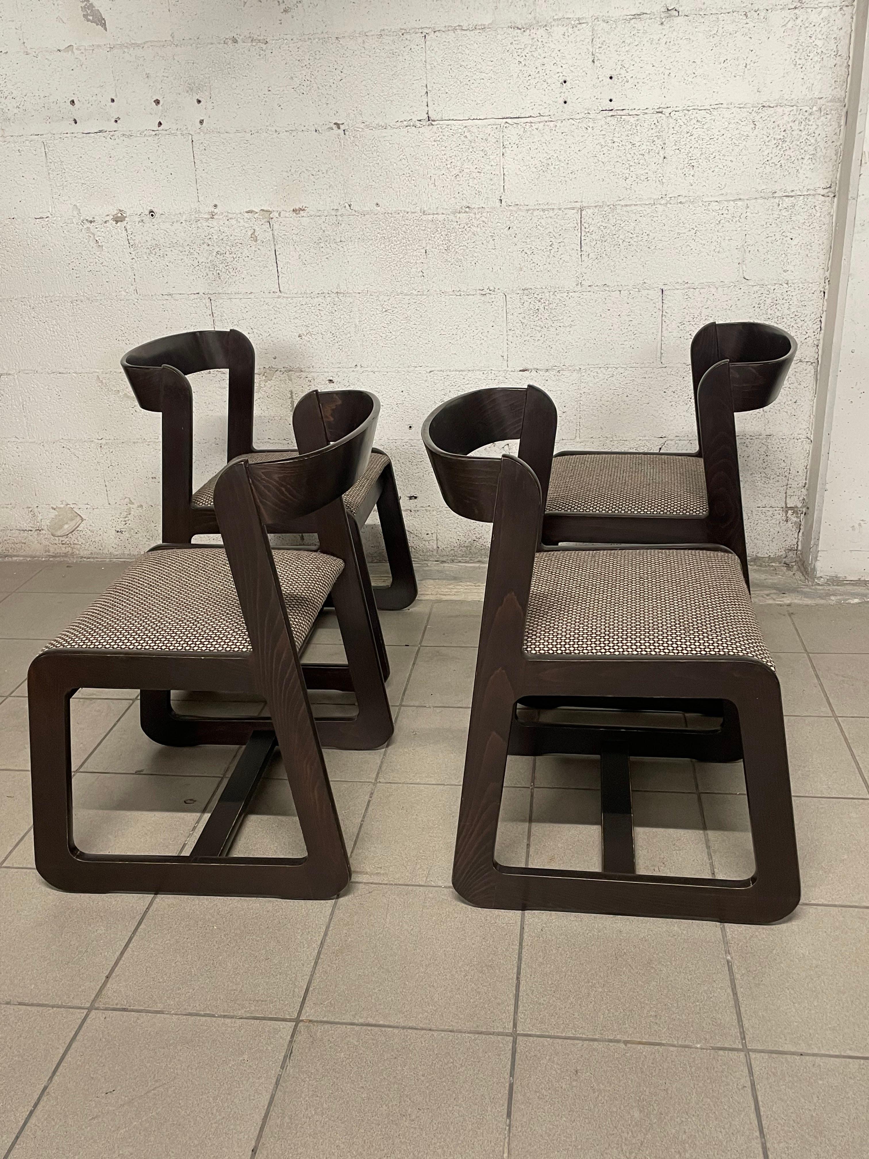 Set di 4 sedie nello stile di Willy Rizzo per Mario Sabot, Italia, anni '70 For Sale 11