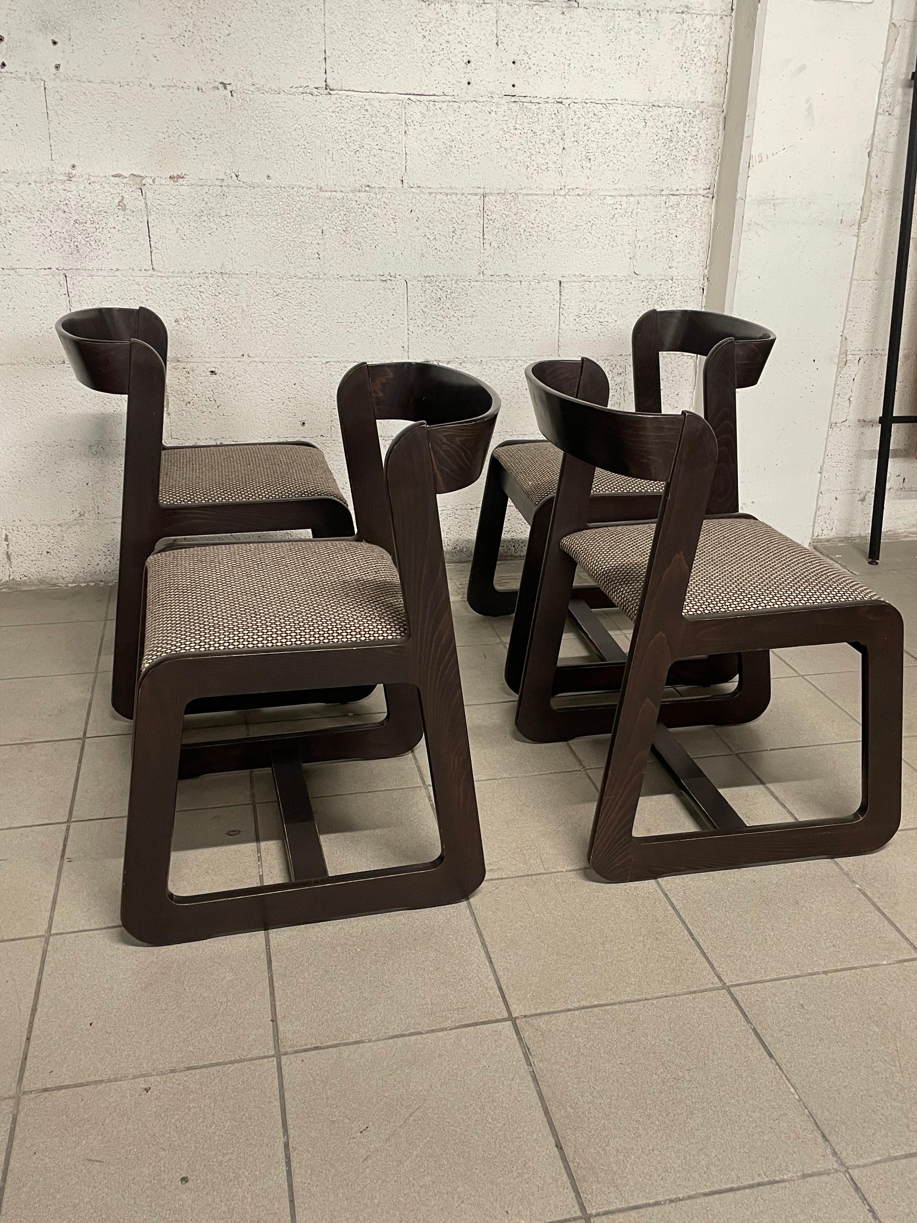 Set di 4 sedie nello stile di Willy Rizzo per Mario Sabot, Italia, anni '70 For Sale 13