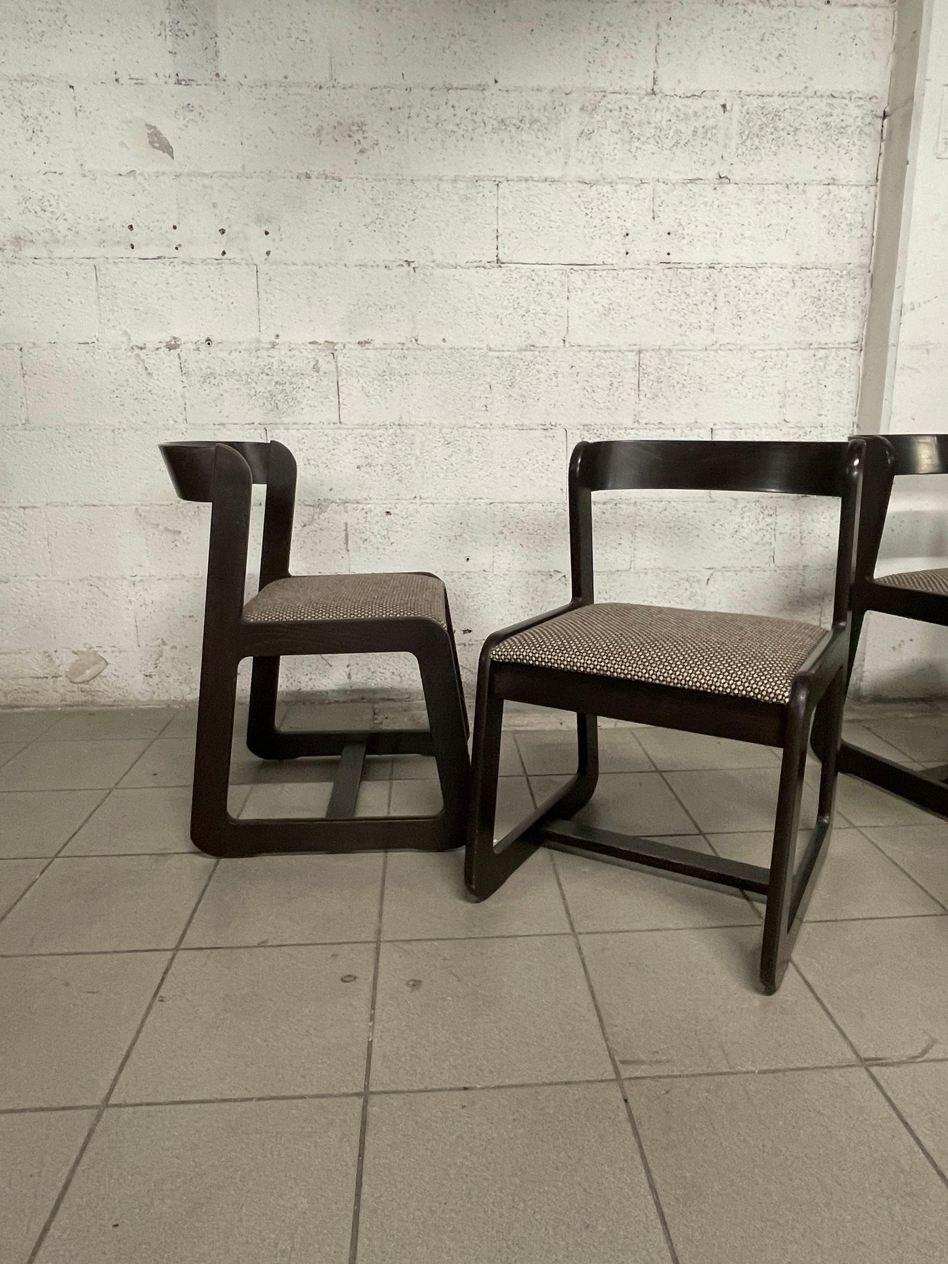 Set di 4 sedie nello stile di Willy Rizzo per Mario Sabot, Italia, anni '70 In Good Condition For Sale In SAN PIETRO MOSEZZO, NO