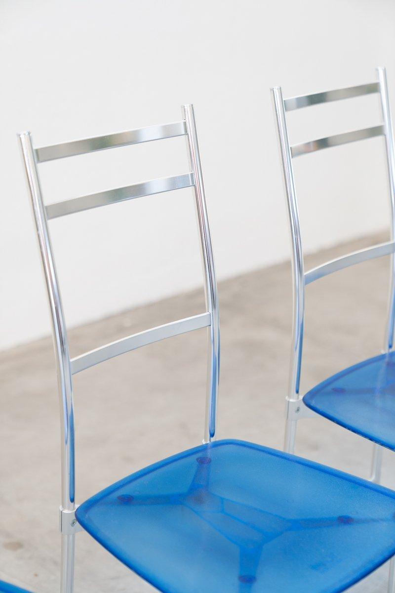 Set di 4 Sedie Ycami Italia in Alluminio Anodizzato e Policarbonato – Design Ann In condizioni buone in vendita a Manzano, IT