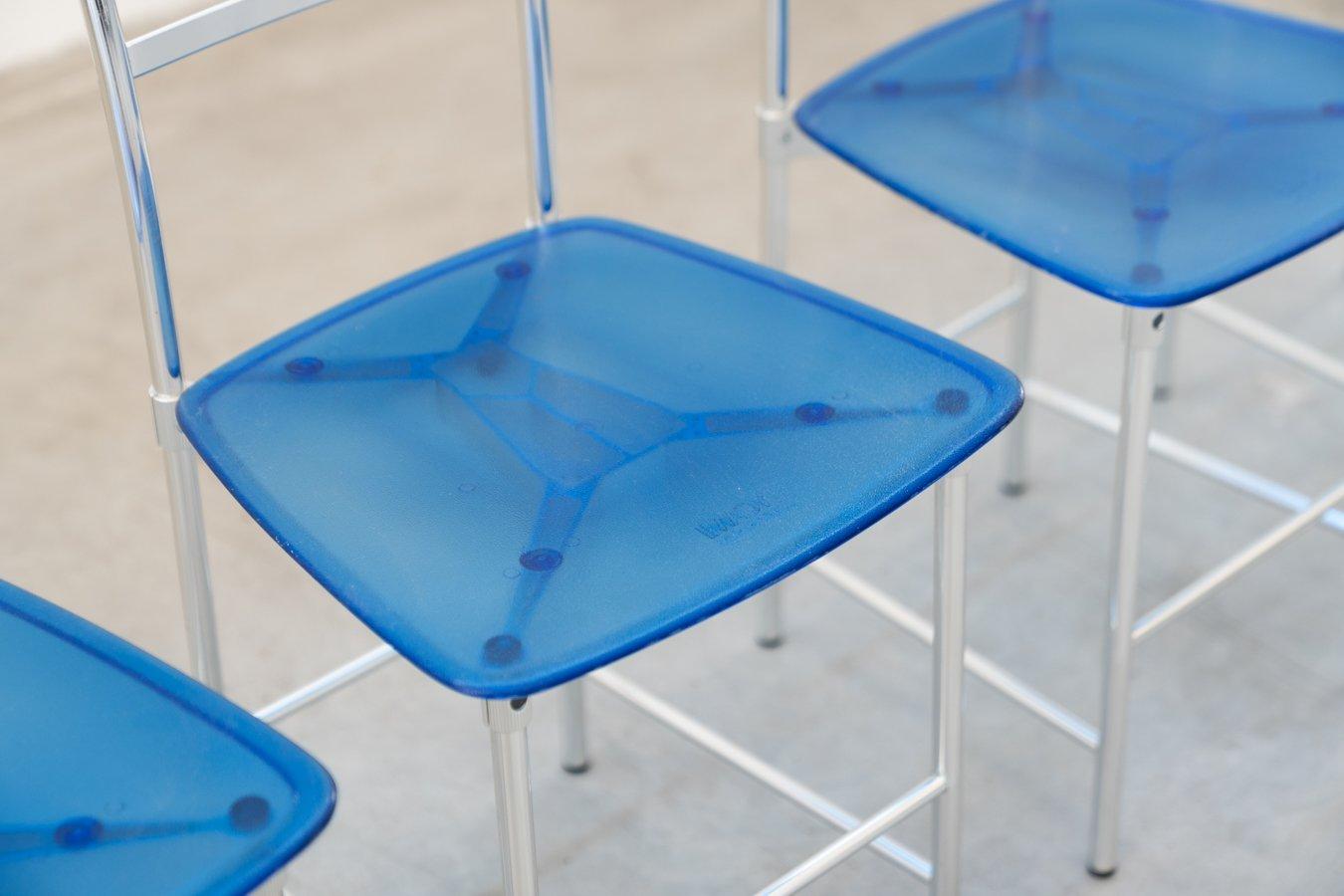Set di 4 Sedie Ycami Italia in Alluminio Anodizzato e Policarbonato – Design Ann in vendita 4