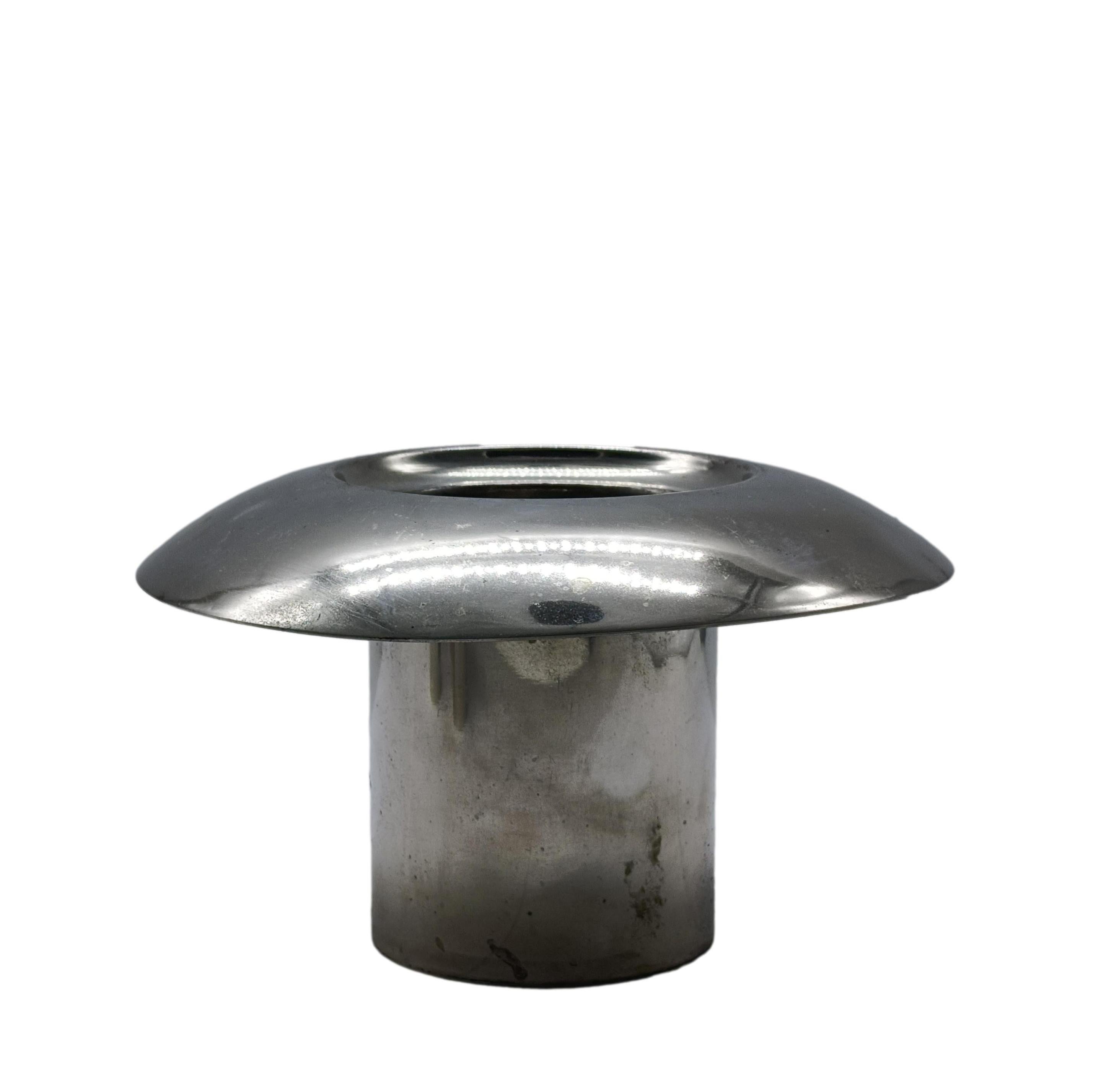 Italiano Set di 4 Vasi o Portacandele in Acciaio di Diverse Misure, Italia anni '70 in vendita