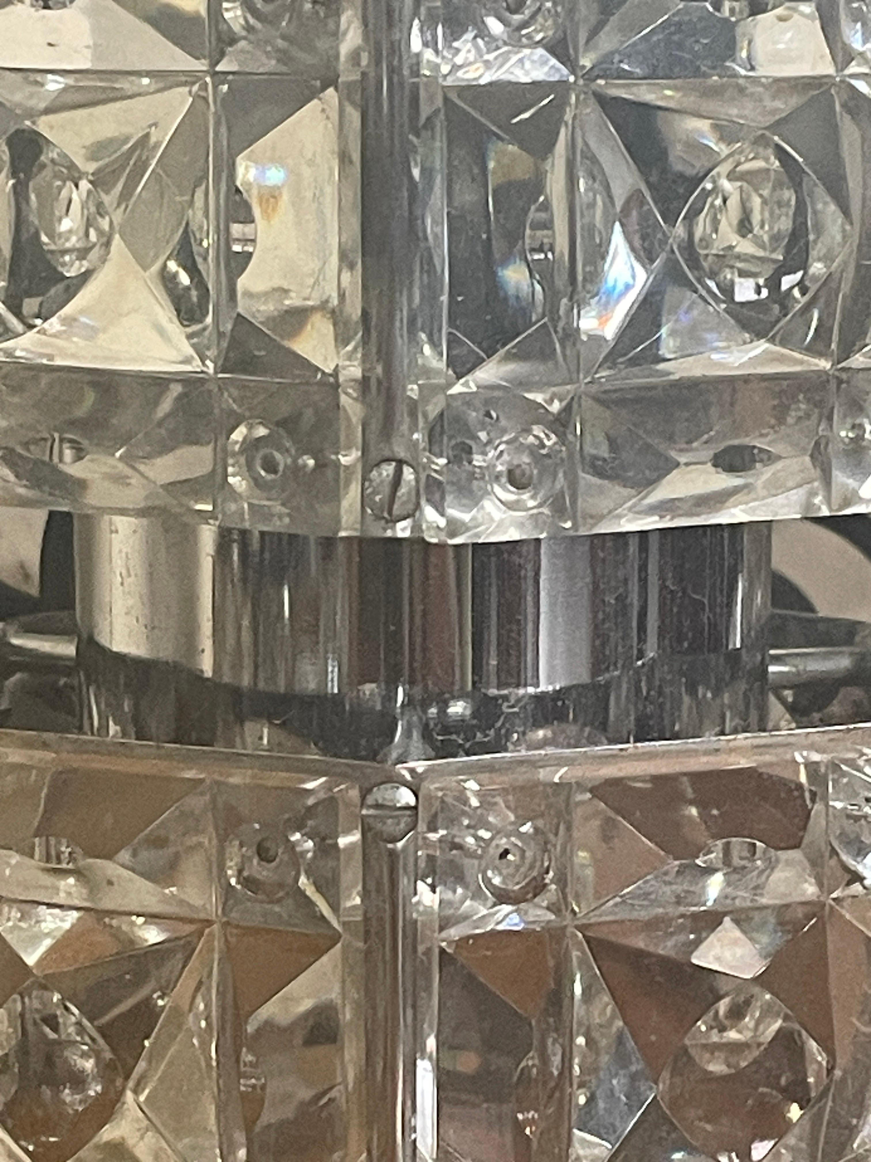 Set di 5 lampade a sospensione in vetro taglio Swarovski e metallo, anni '70 in vendita 5