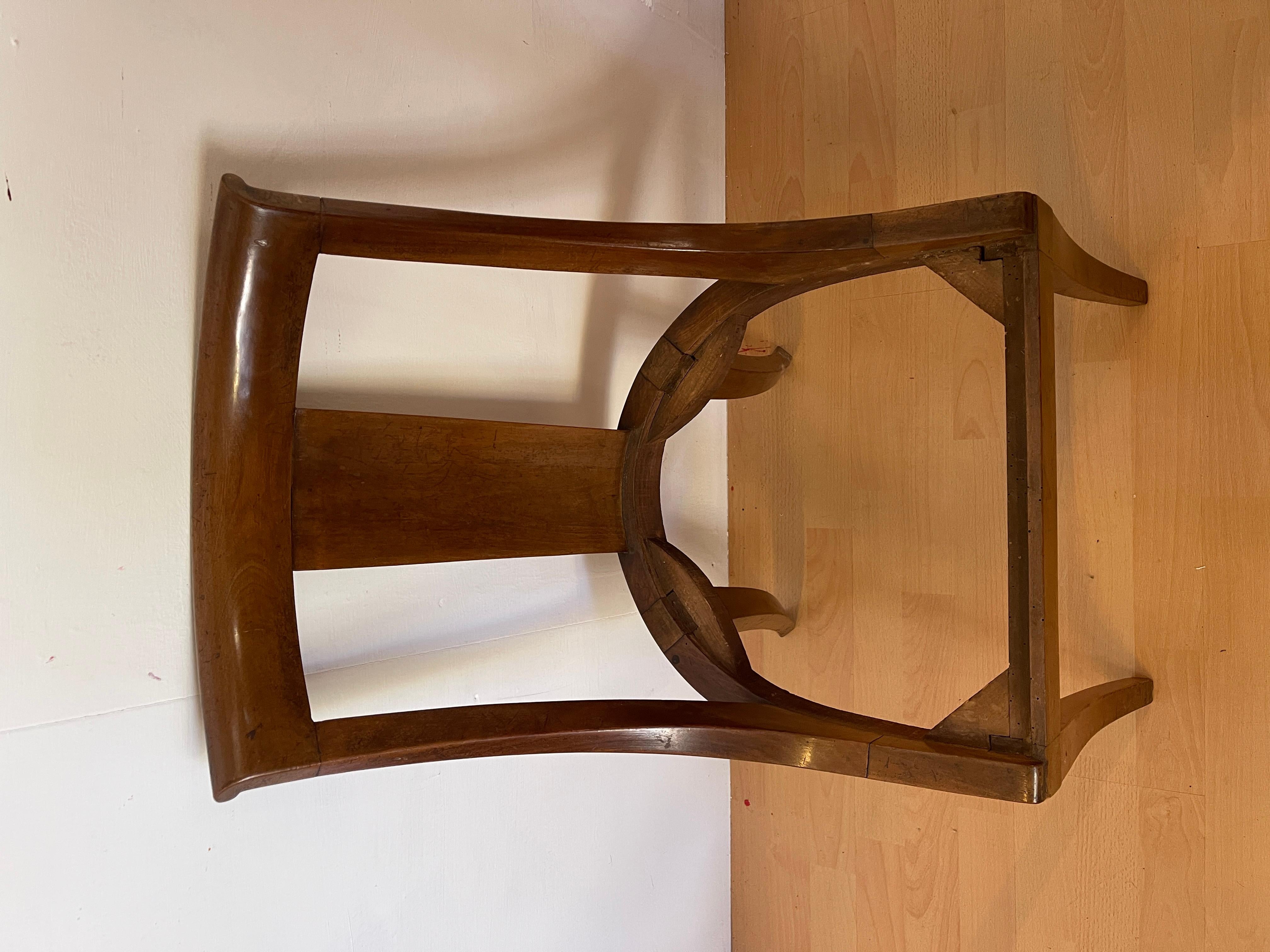 Set di 5 sedie a gondola italiane in stile impero lombardo degli anni '70 en vente 10