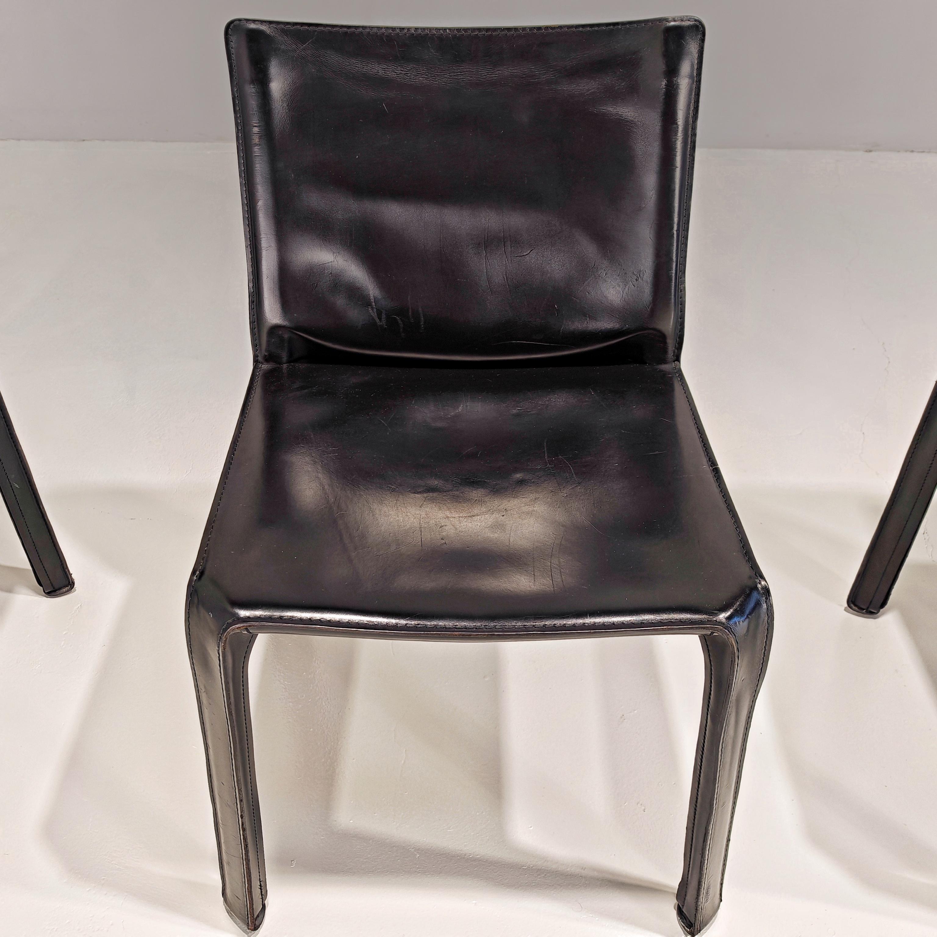 Juego de 5 sillas en bolas modelo Cab de Mario Bellini para Cassina en venta 6
