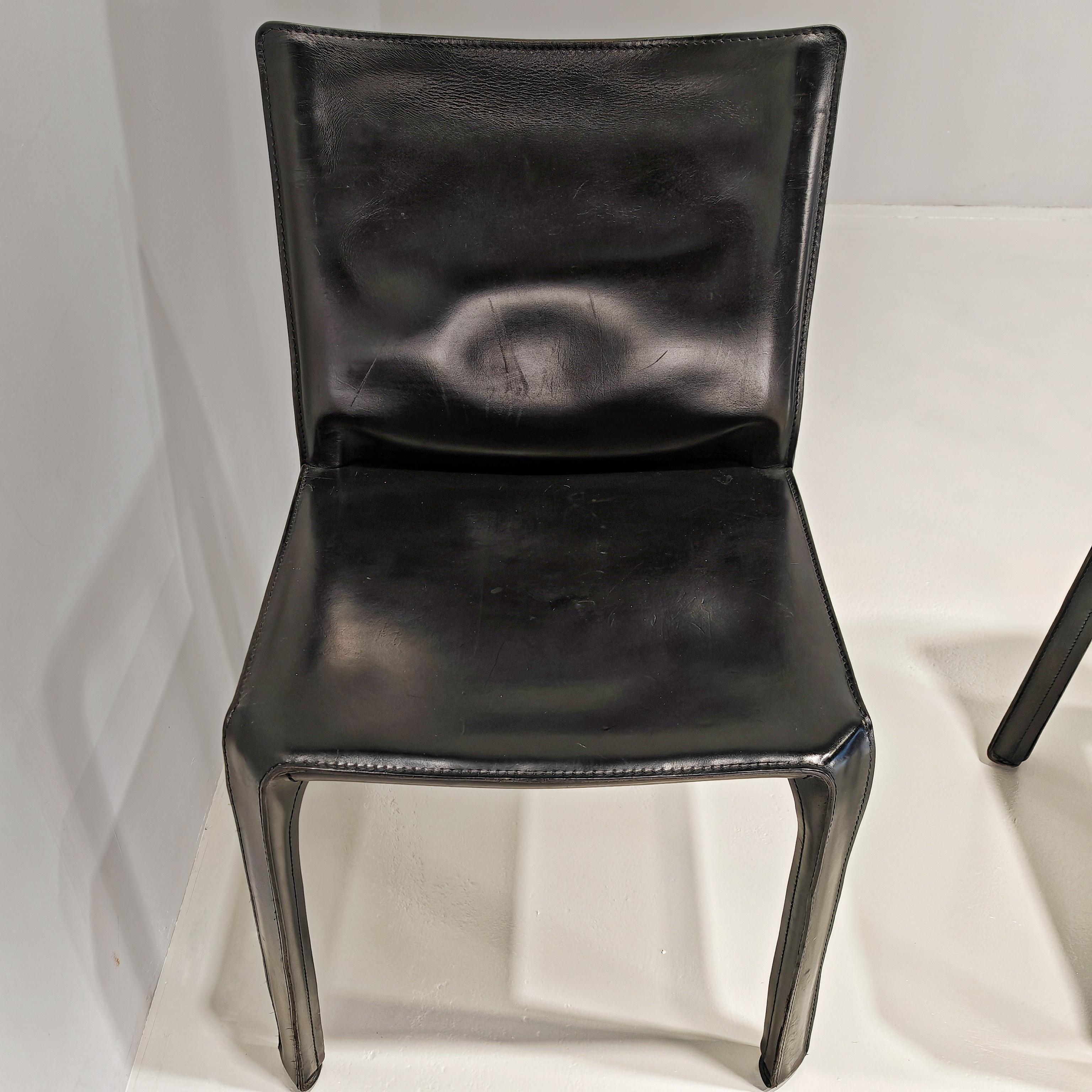 Juego de 5 sillas en bolas modelo Cab de Mario Bellini para Cassina en venta 7
