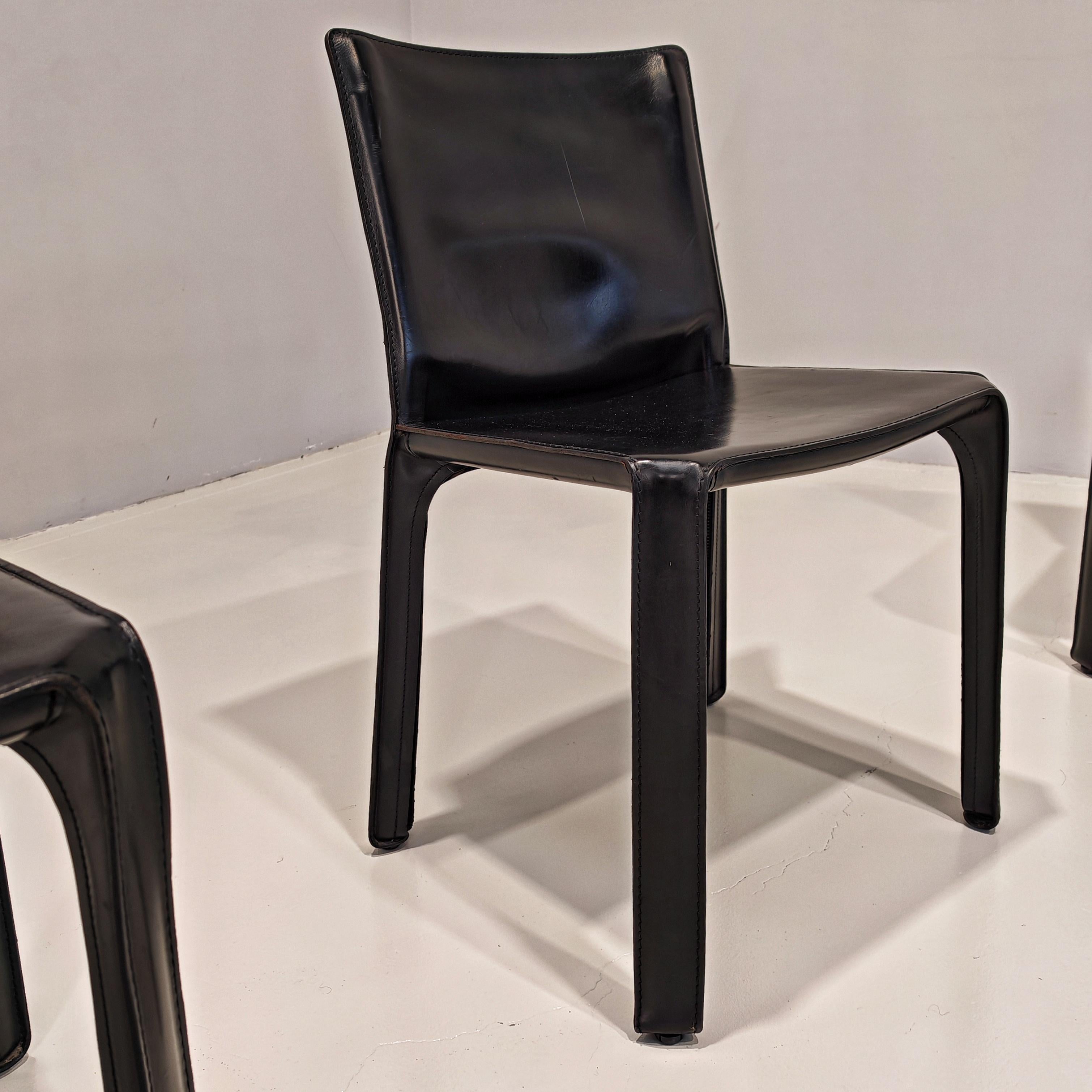 Juego de 5 sillas en bolas modelo Cab de Mario Bellini para Cassina en Bueno estado para la venta en Milano, MI