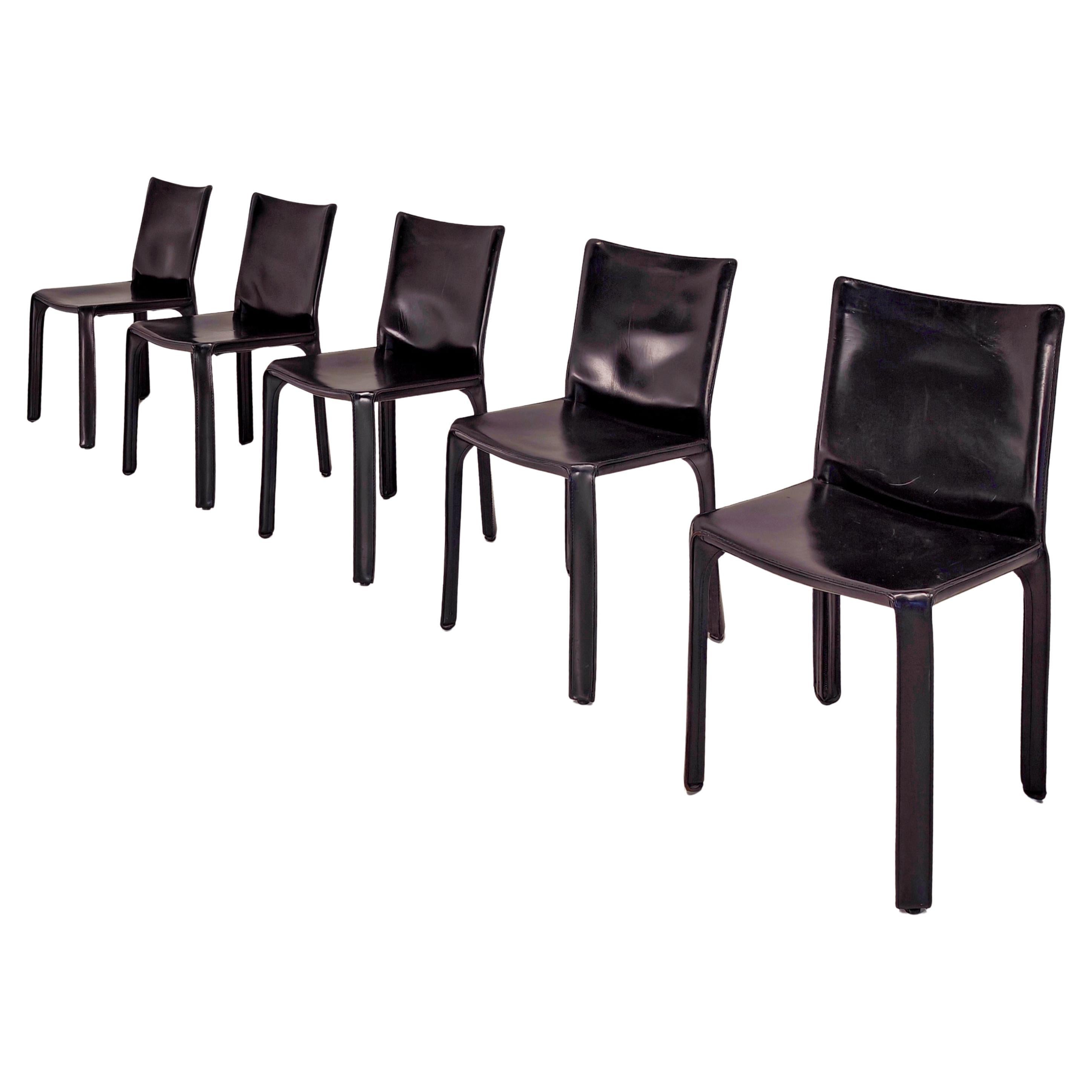 Ensemble de 5 chaises en boules modèle Cab par Mario Bellini pour Cassina