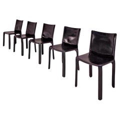 Set of 5 chairs in balls model Cab by Mario Bellini for Cassina
